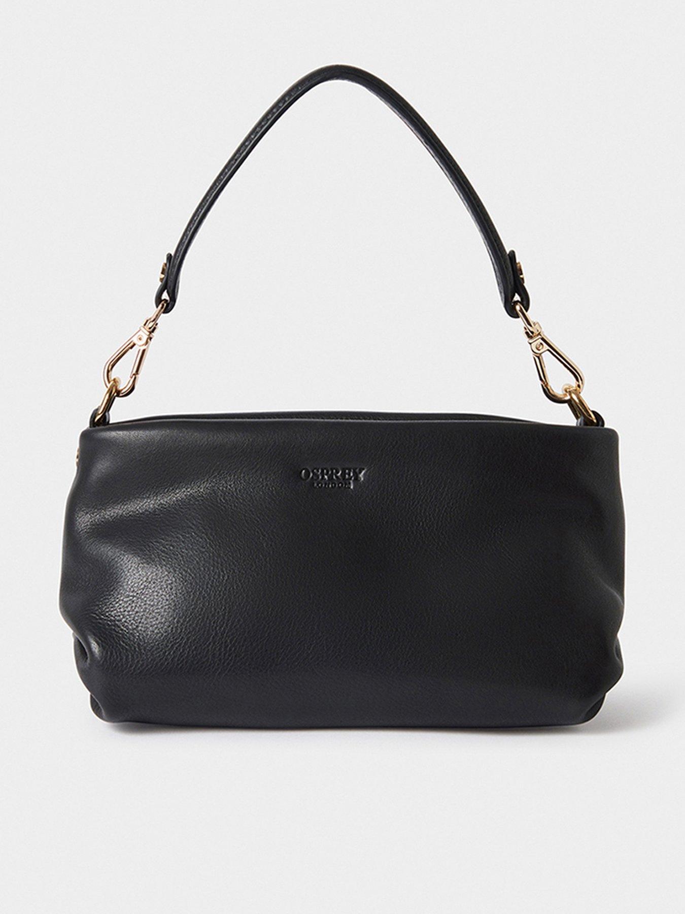 Osprey London The Carina Leather Shrug Bag - Black