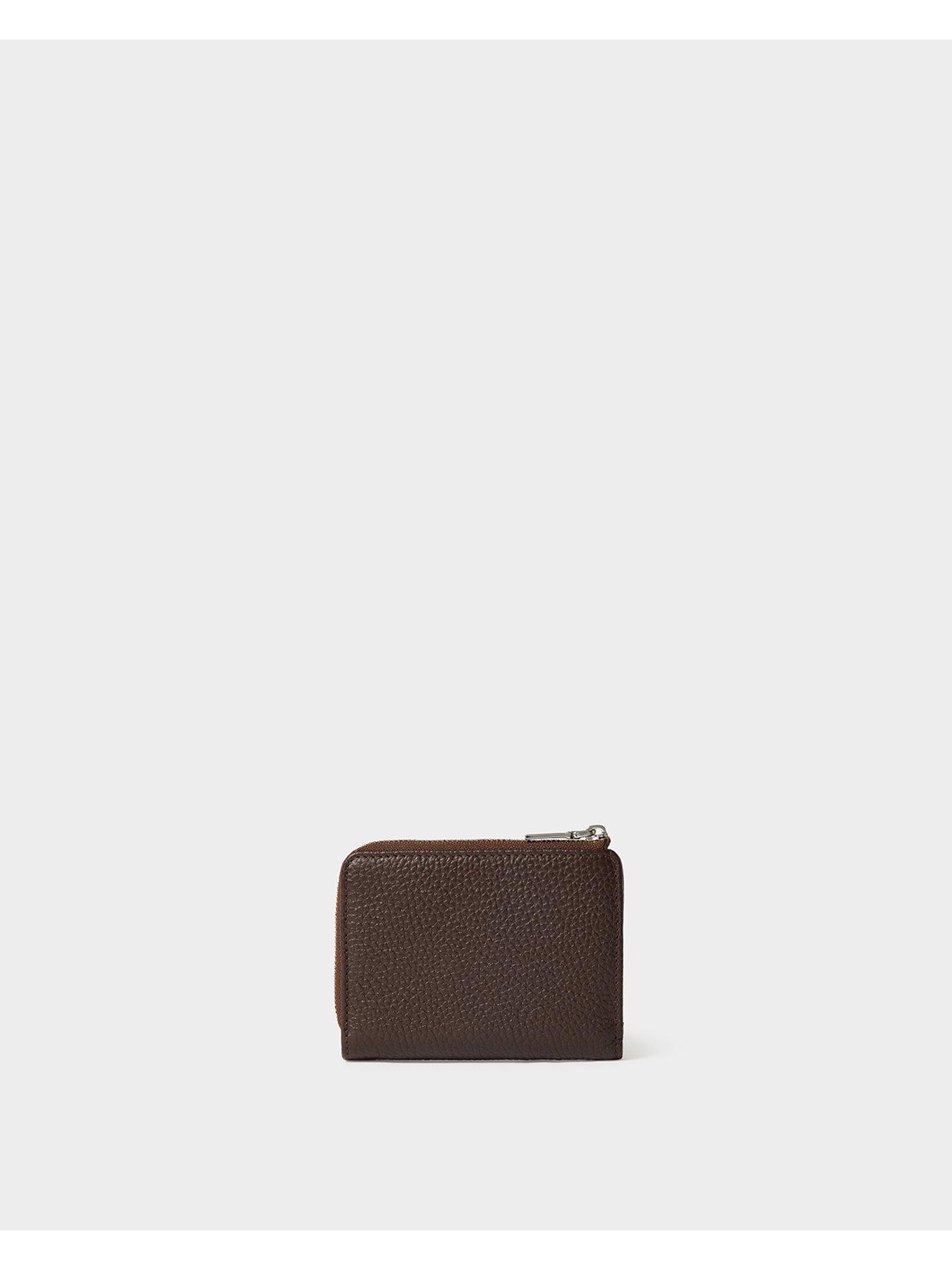 Image 3 of 5 of Osprey London The Core Medium Leather Zip Matinee Purse - Chocolate
