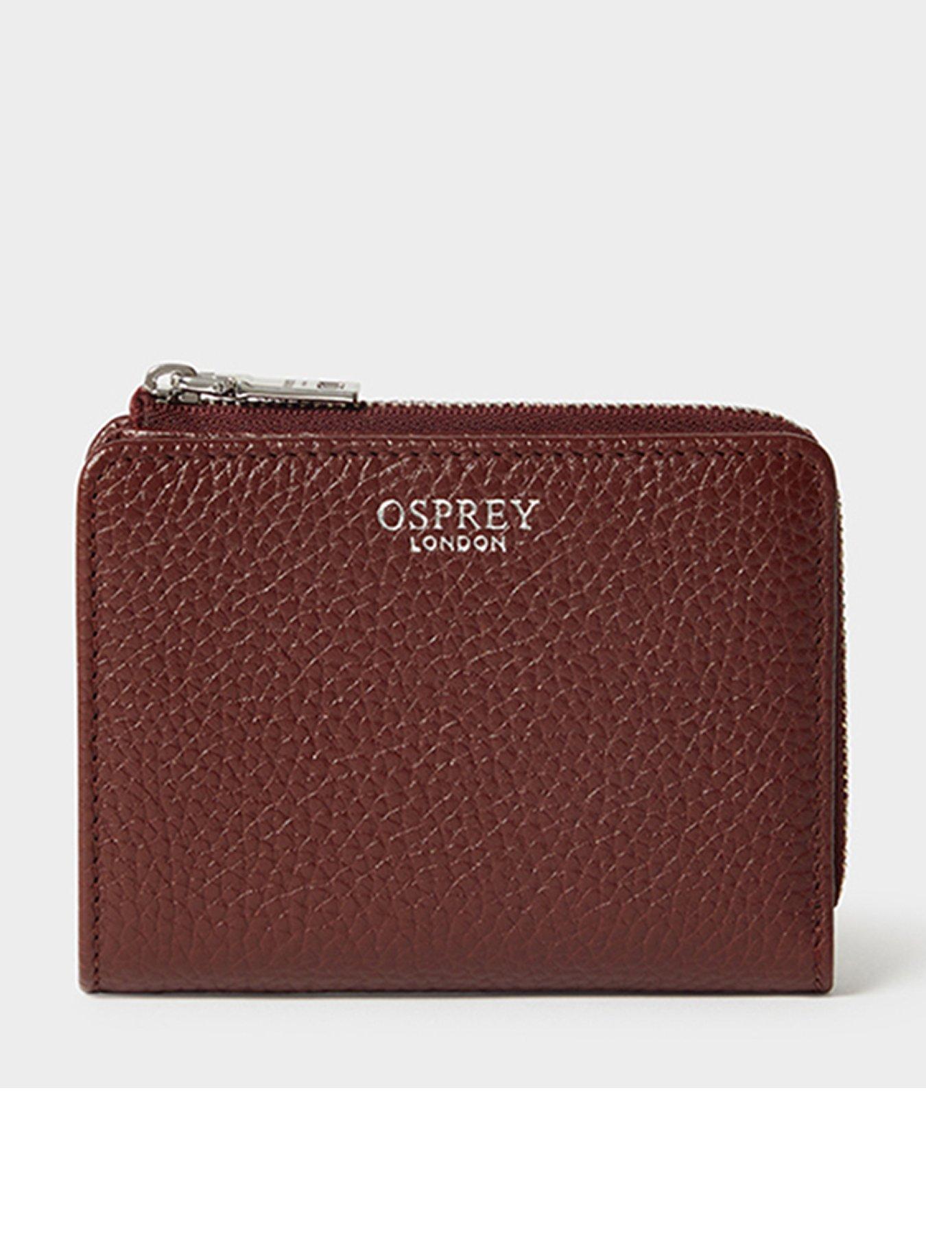 Osprey London The Core Medium Leather Zip Matinee Purse - Red