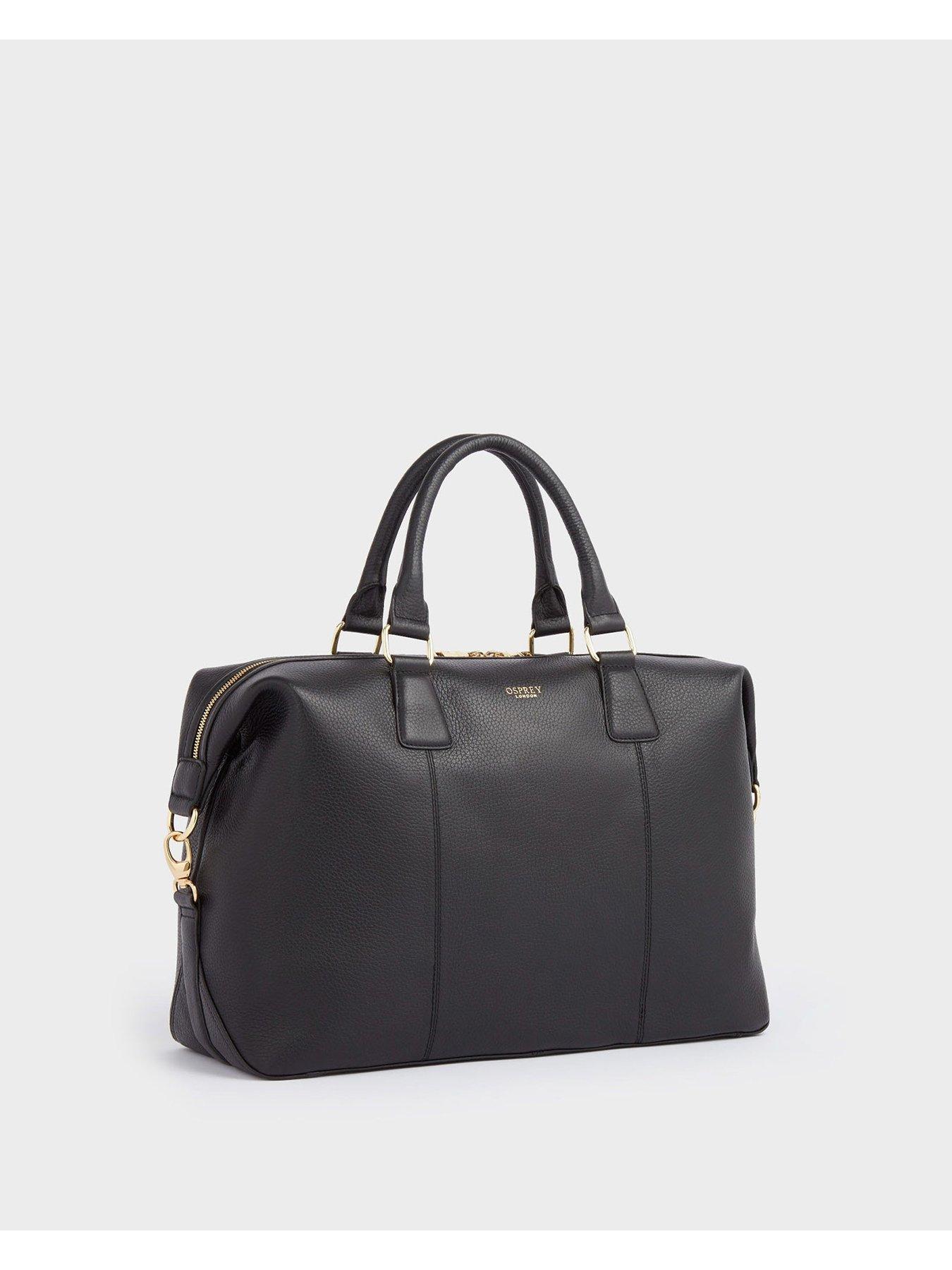 Image 2 of 6 of Osprey London The Adaline Leather Weekender Bag - Black