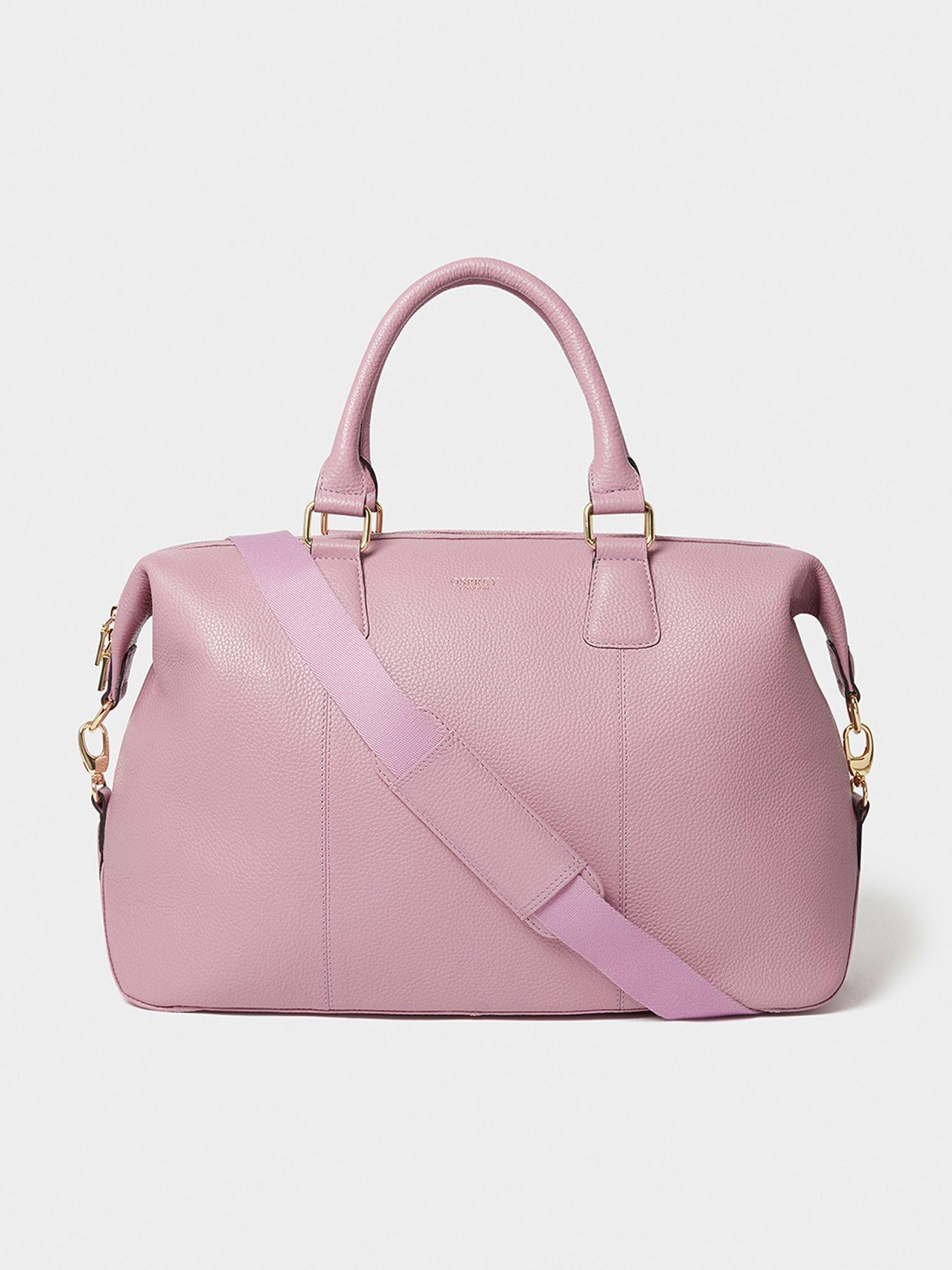 Osprey London The Adaline Leather Weekender Bag - Pink