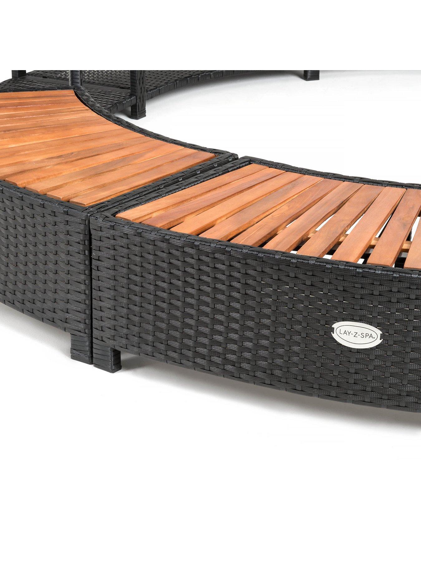 Image 6 of 7 of Lay-Z-Spa Round Rattan Hot Tub Surround with Storage 180cm, Black