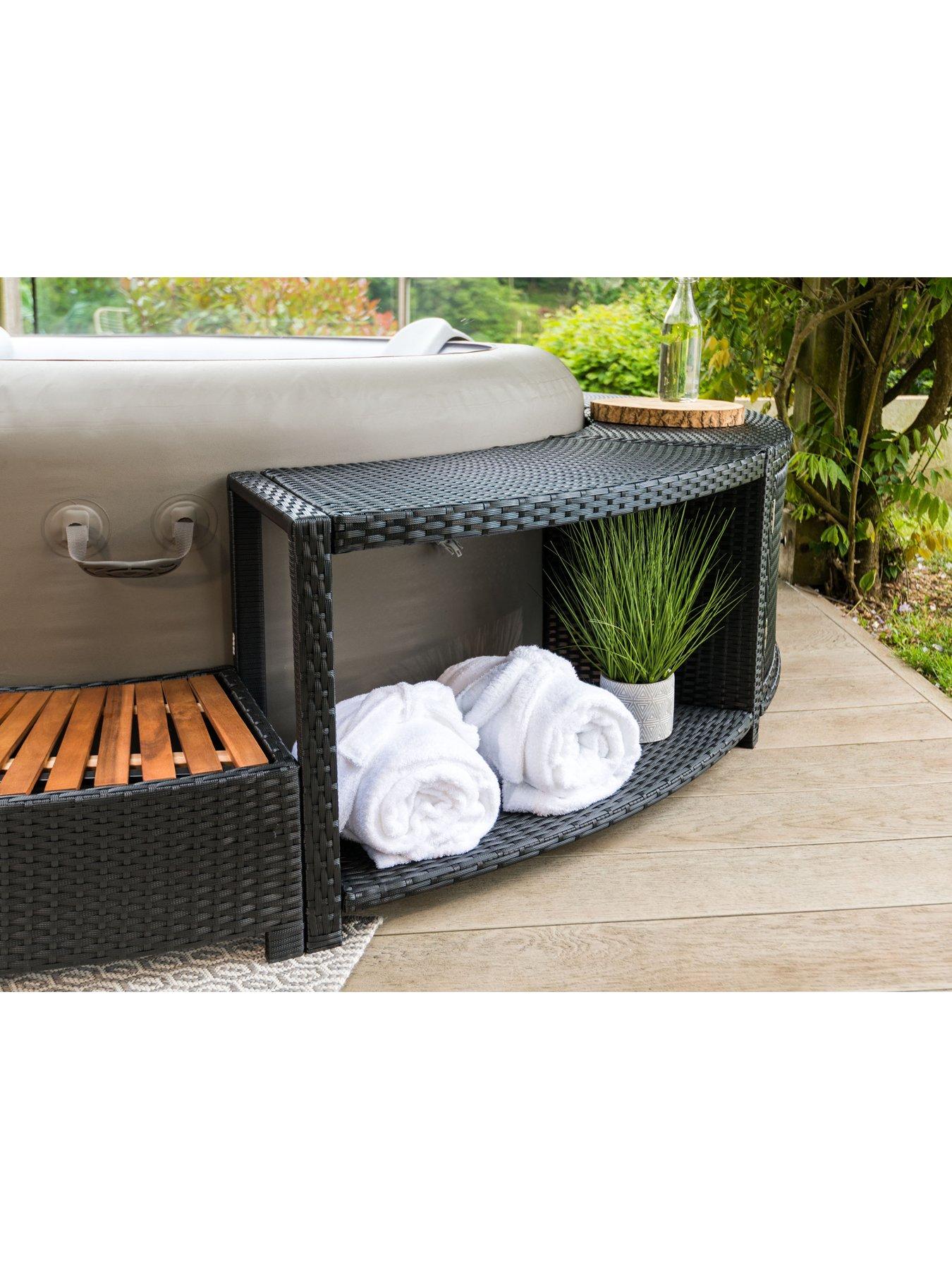 Image 4 of 7 of Lay-Z-Spa Round Rattan Hot Tub Surround with Storage 200cm, Black