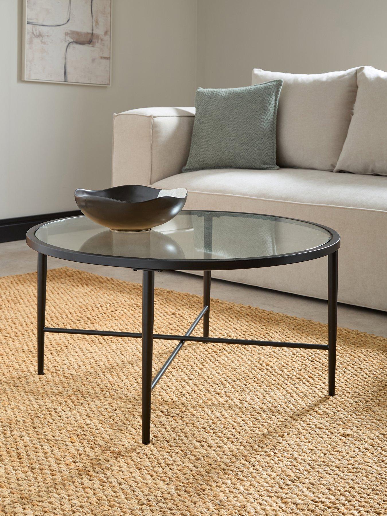 Image 1 of 4 of The Very Collection Link Glass Top&nbsp;Coffee Table - Black