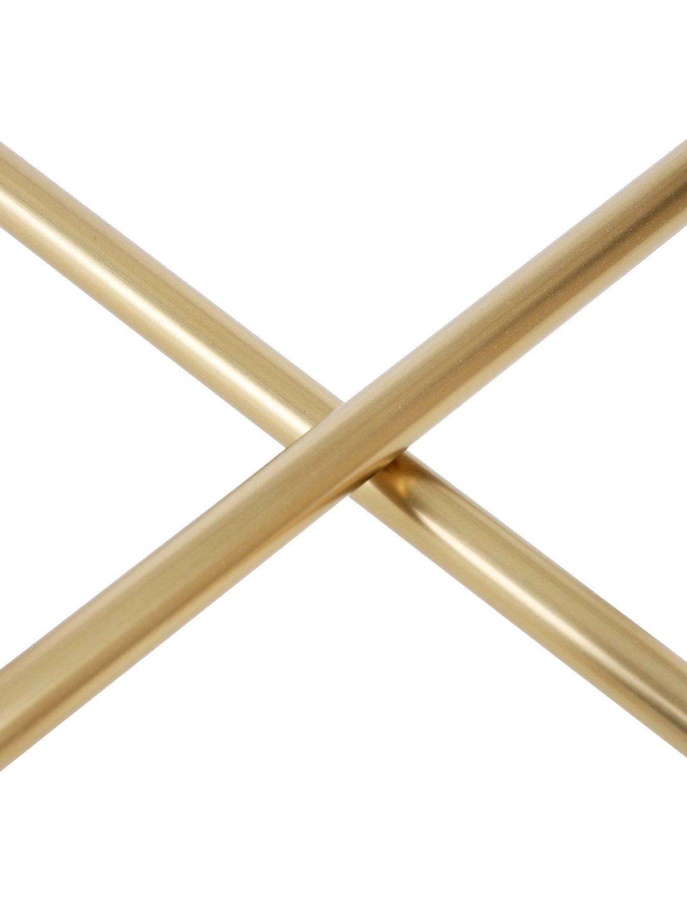 Image 6 of 6 of The Very Collection Link Glass Top Round&nbsp;Side Table - Brass