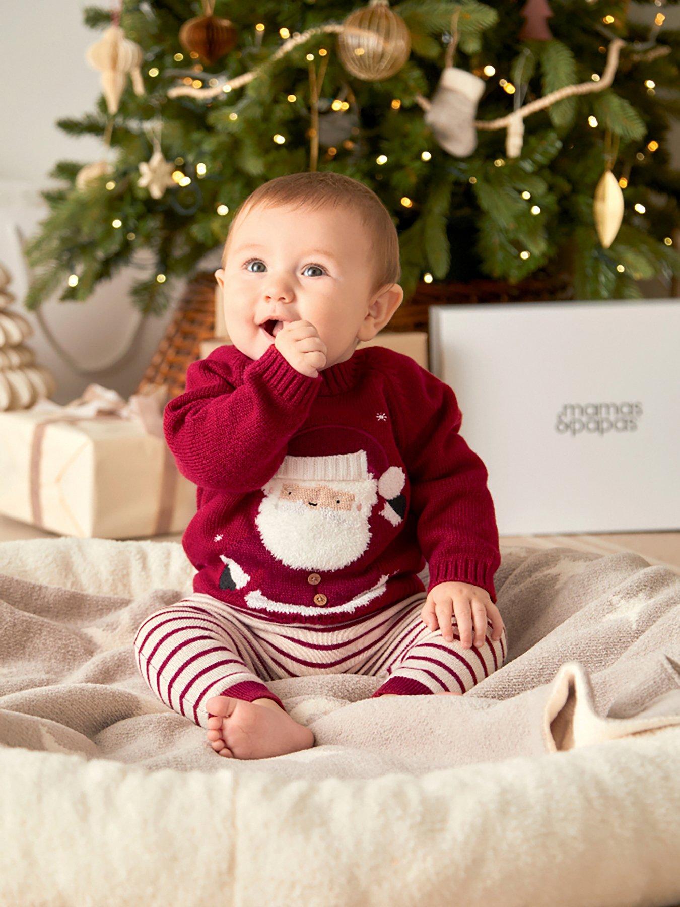 Mamas Papas Baby Boys Santa Christmas Jumper Red Very