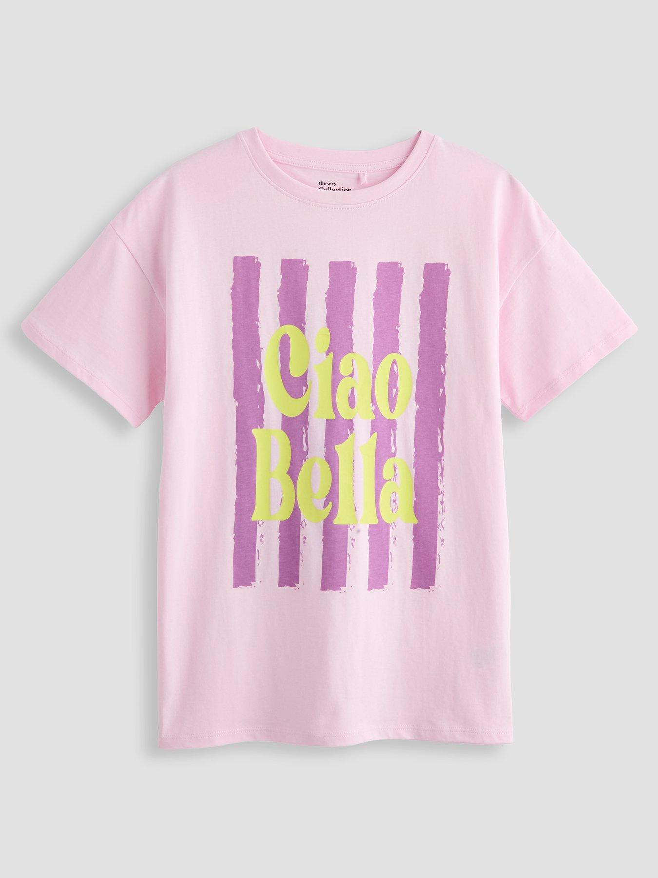 The Very Collection Girls Ciao Bella Oversized T-shirt - Print
