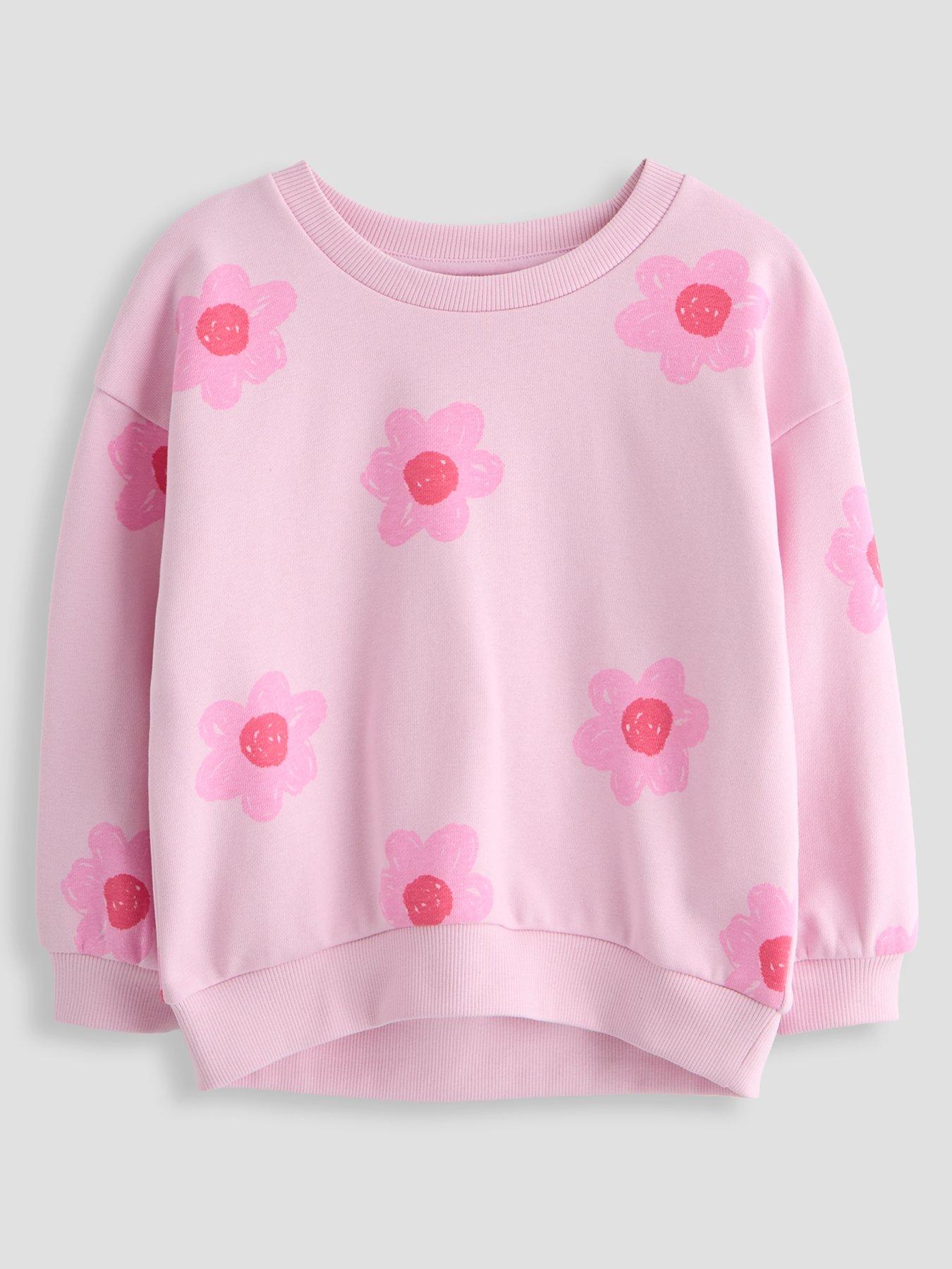 The Very Collection Girls Floral Sweatshirt - Pink