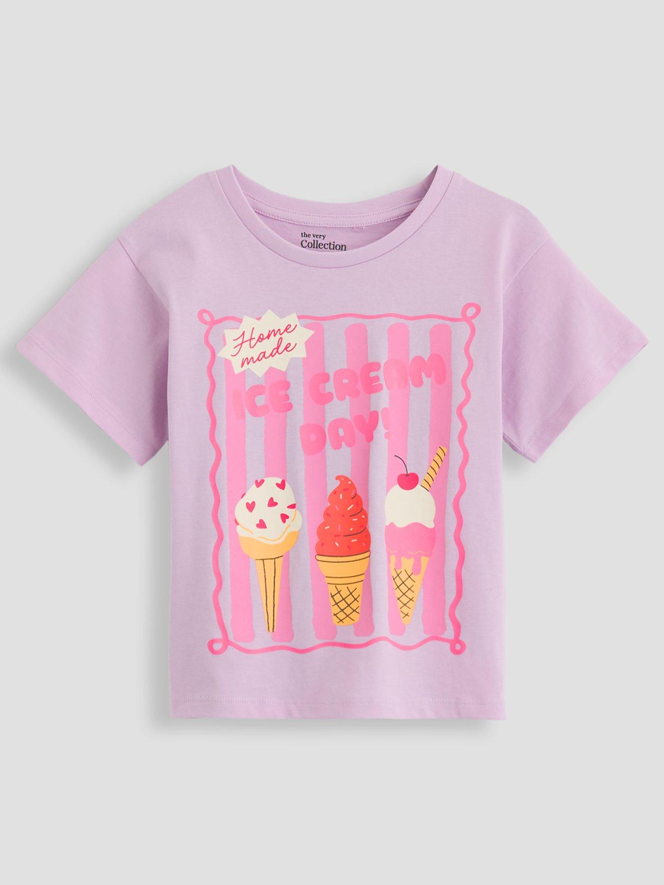 The Very Collection Girls Graphic Ice Cream T-shirt - Print