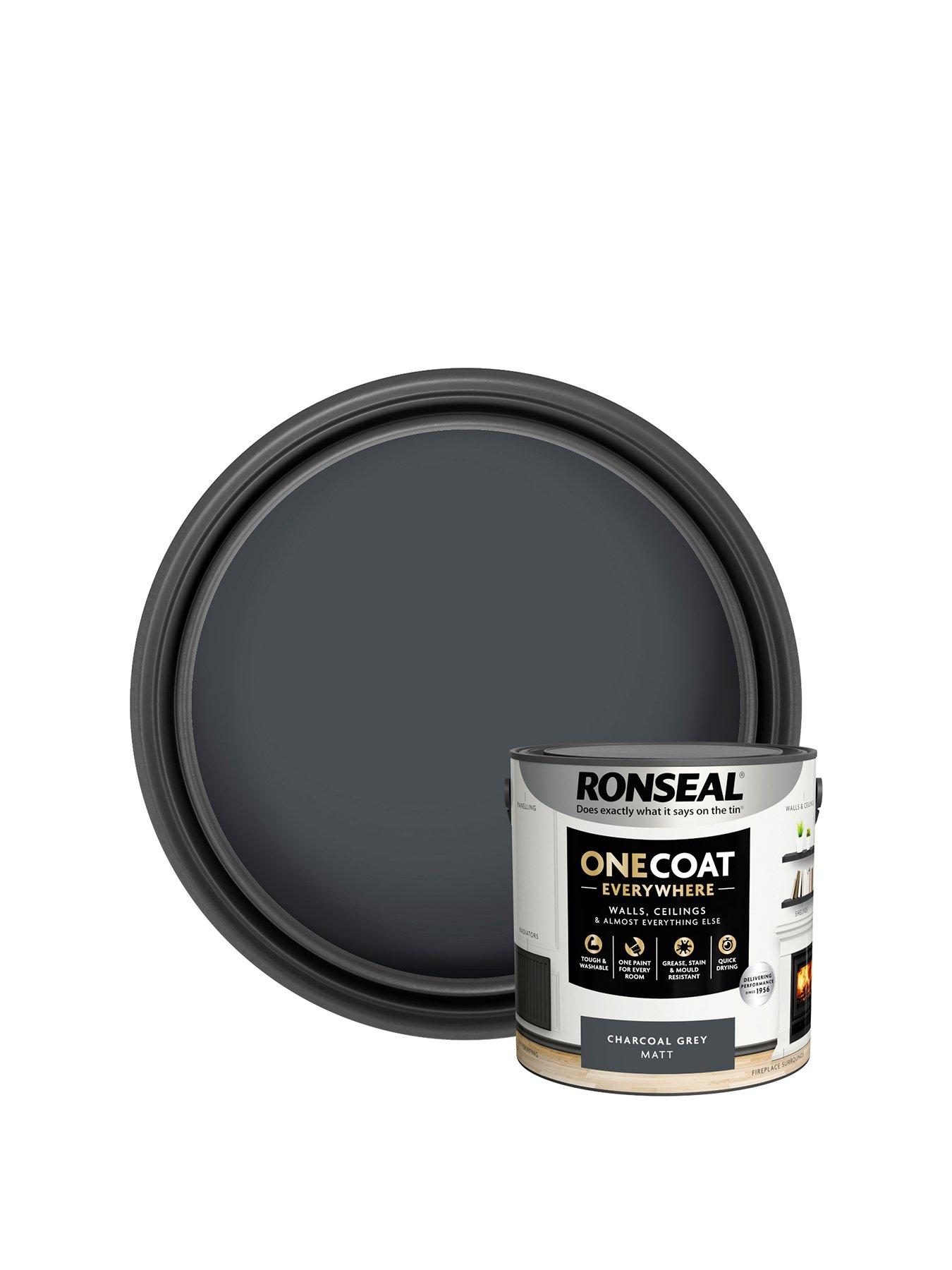 Ronseal One Coat Everywhere Interior Paint Charcoal Grey Matt 2.5 Litre