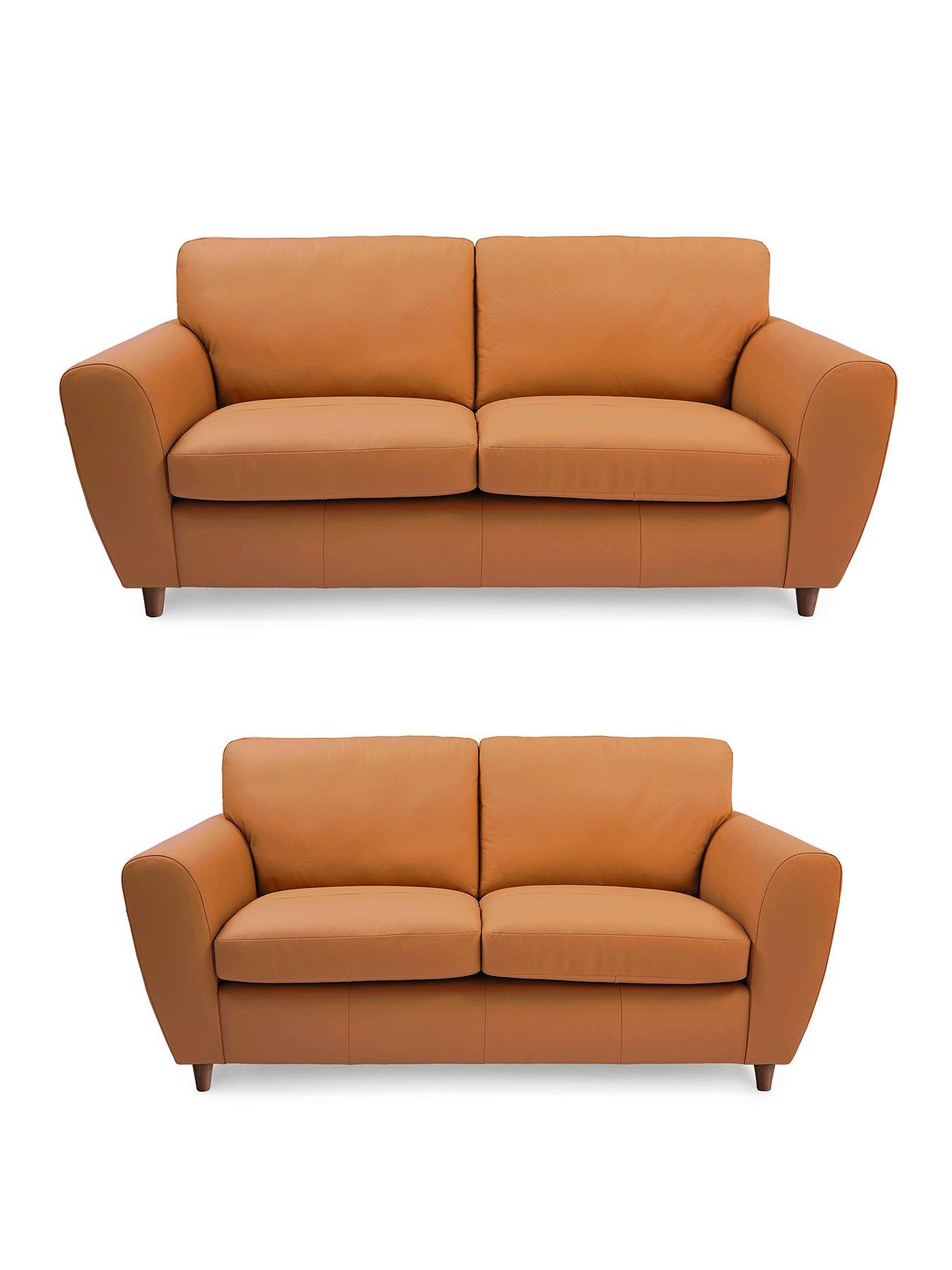 Image 2 of 7 of The Very Collection Shay 3 + 2 Seater Leather Sofa Set (Buy &amp; SAVE!) - FSC&reg; Certified