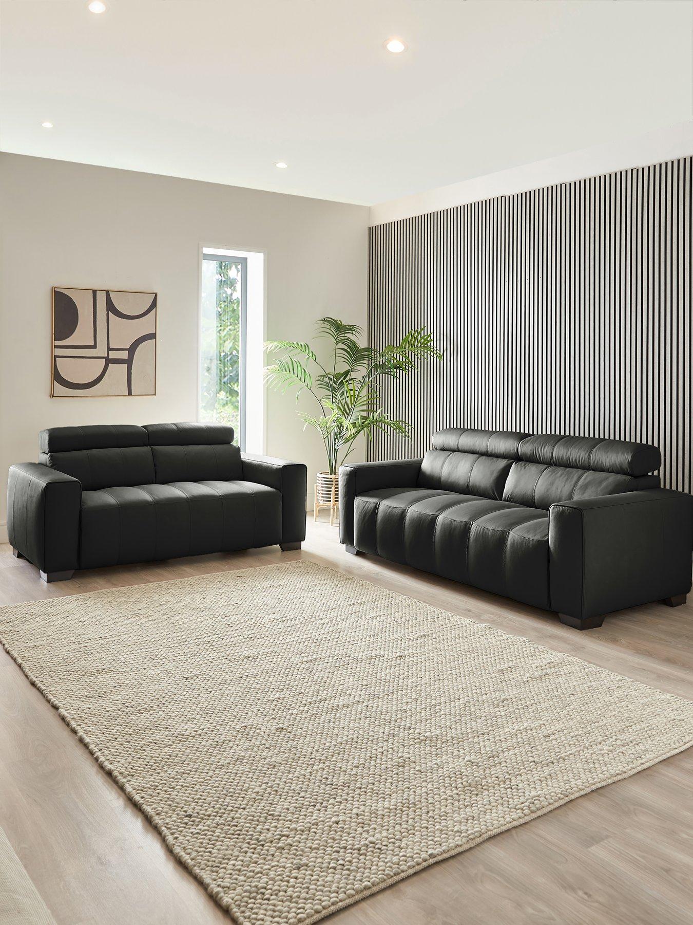 The Very Collection Cannes 3 + 2 Seater Leather Sofa Set