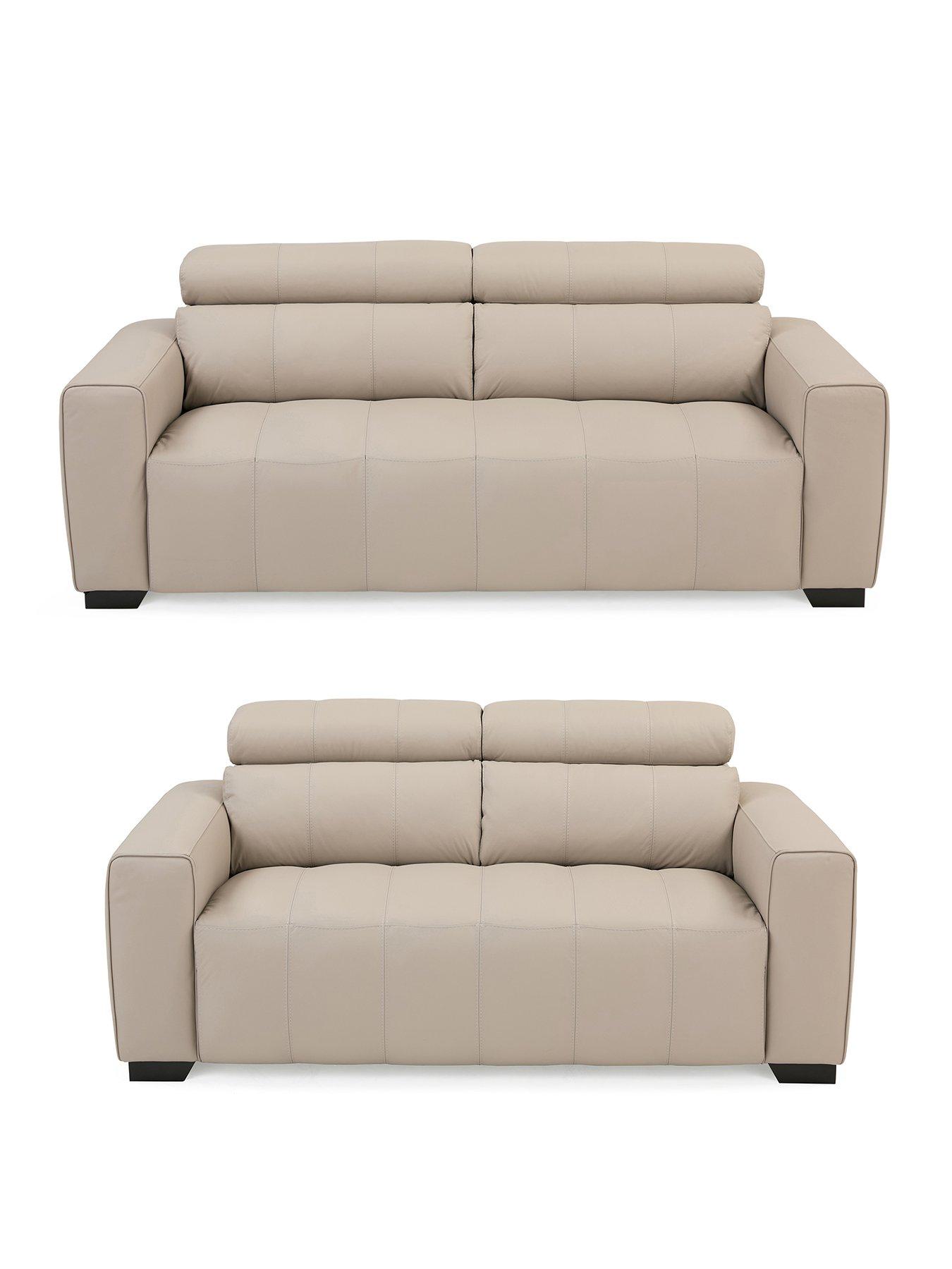 Image 2 of 7 of The Very Collection Cannes 3 + 2 Seater Leather Sofa Set - FSC&reg; Certified