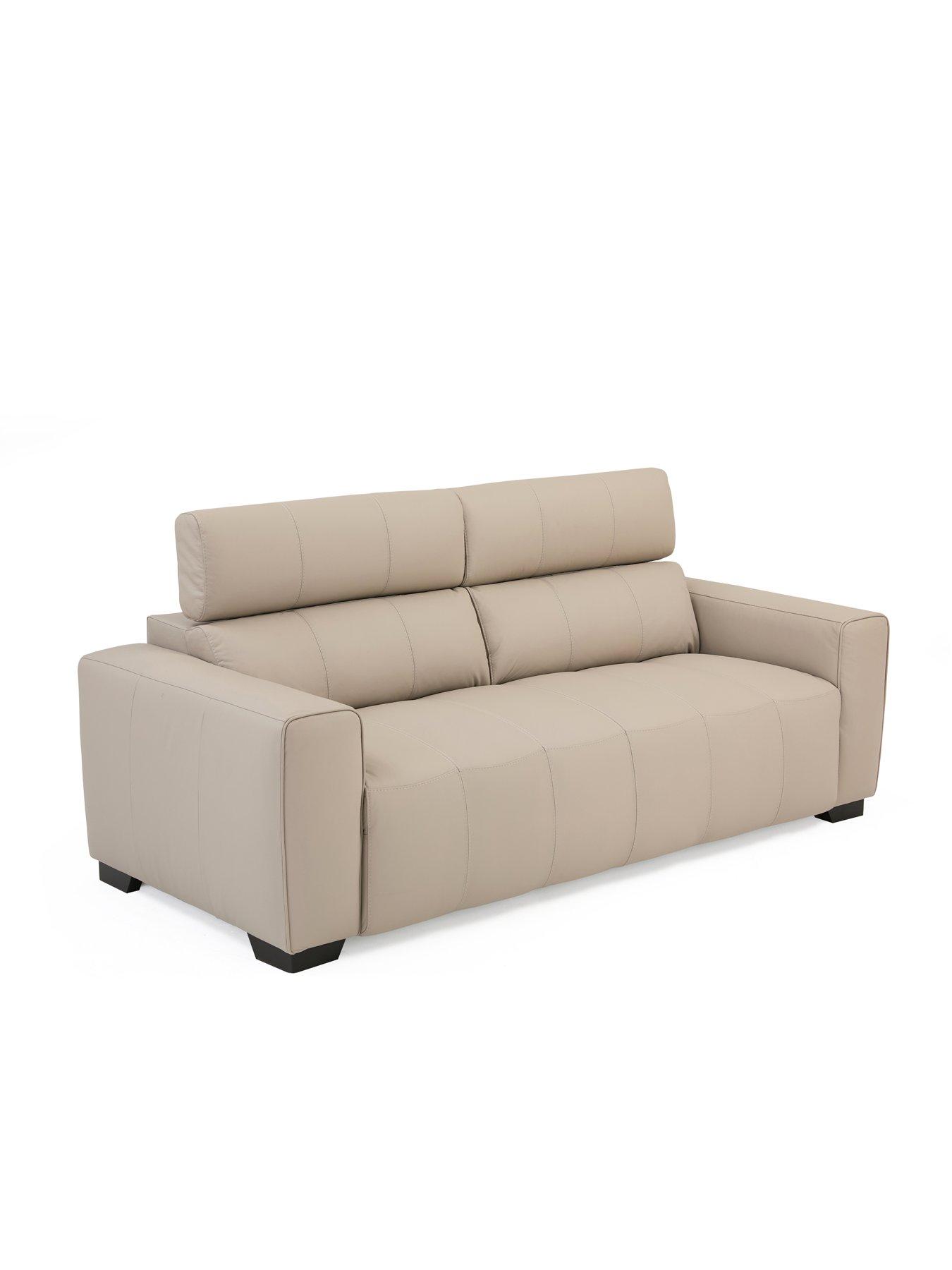 Image 3 of 7 of The Very Collection Cannes 3 + 2 Seater Leather Sofa Set - FSC&reg; Certified
