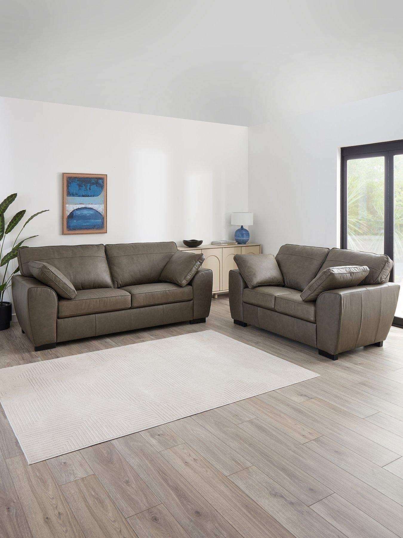 The Very Collection Sona 3 + 2 Seater Leather Sofa Set