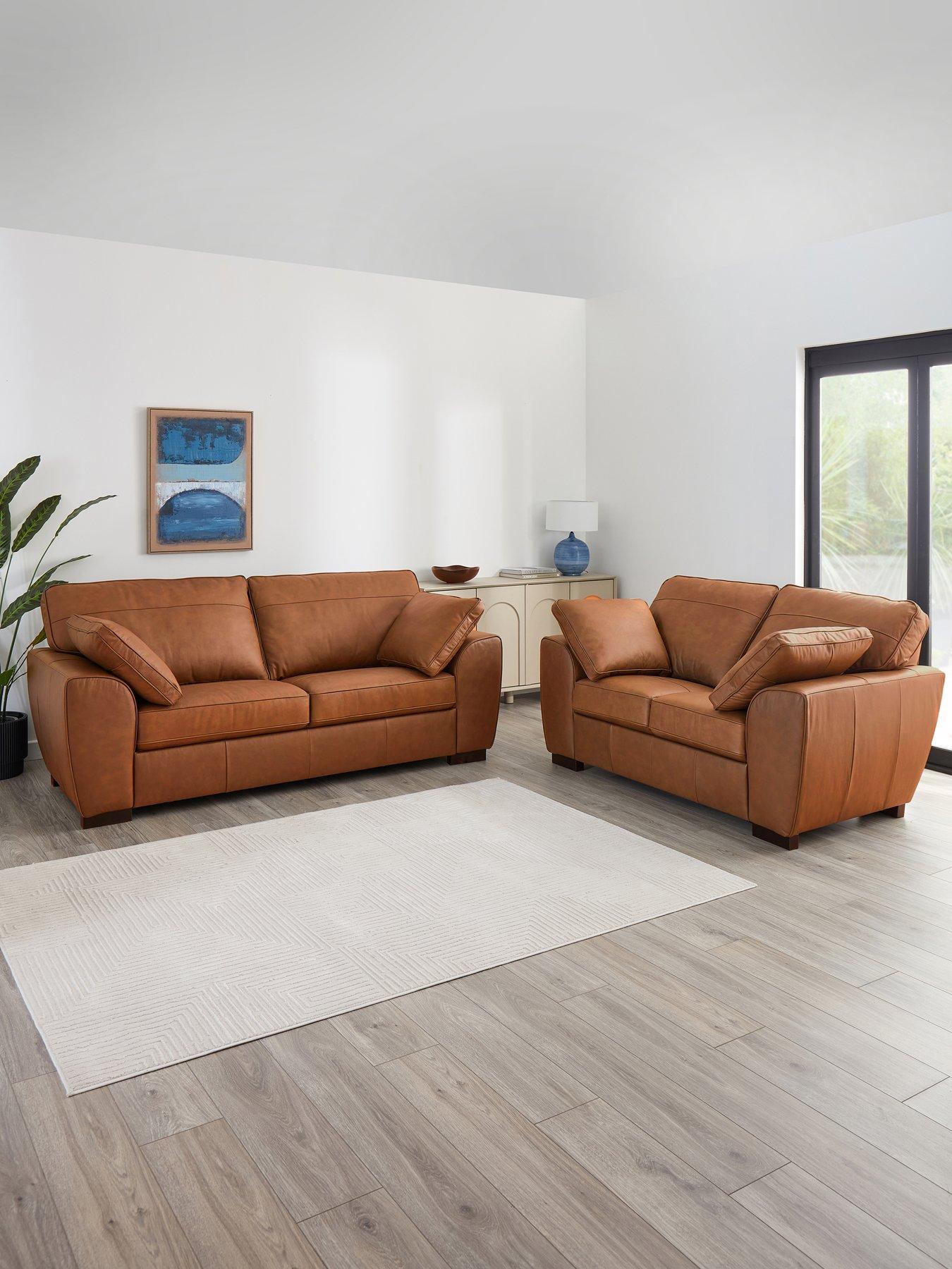 The Very Collection Sona 3 + 2 Seater Leather Sofa Set