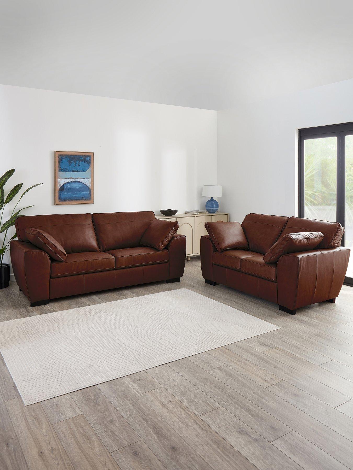 The Very Collection Sona 3 + 2 Seater Leather Sofa Set
