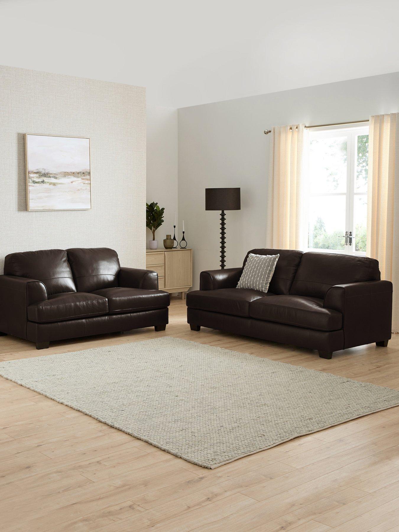 The Very Collection Astoria 3 + 2 Seater Leather Sofa Set