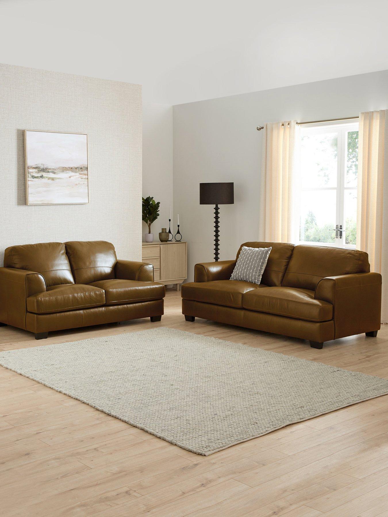 The Very Collection Astoria 3 + 2 Seater Leather Sofa Set