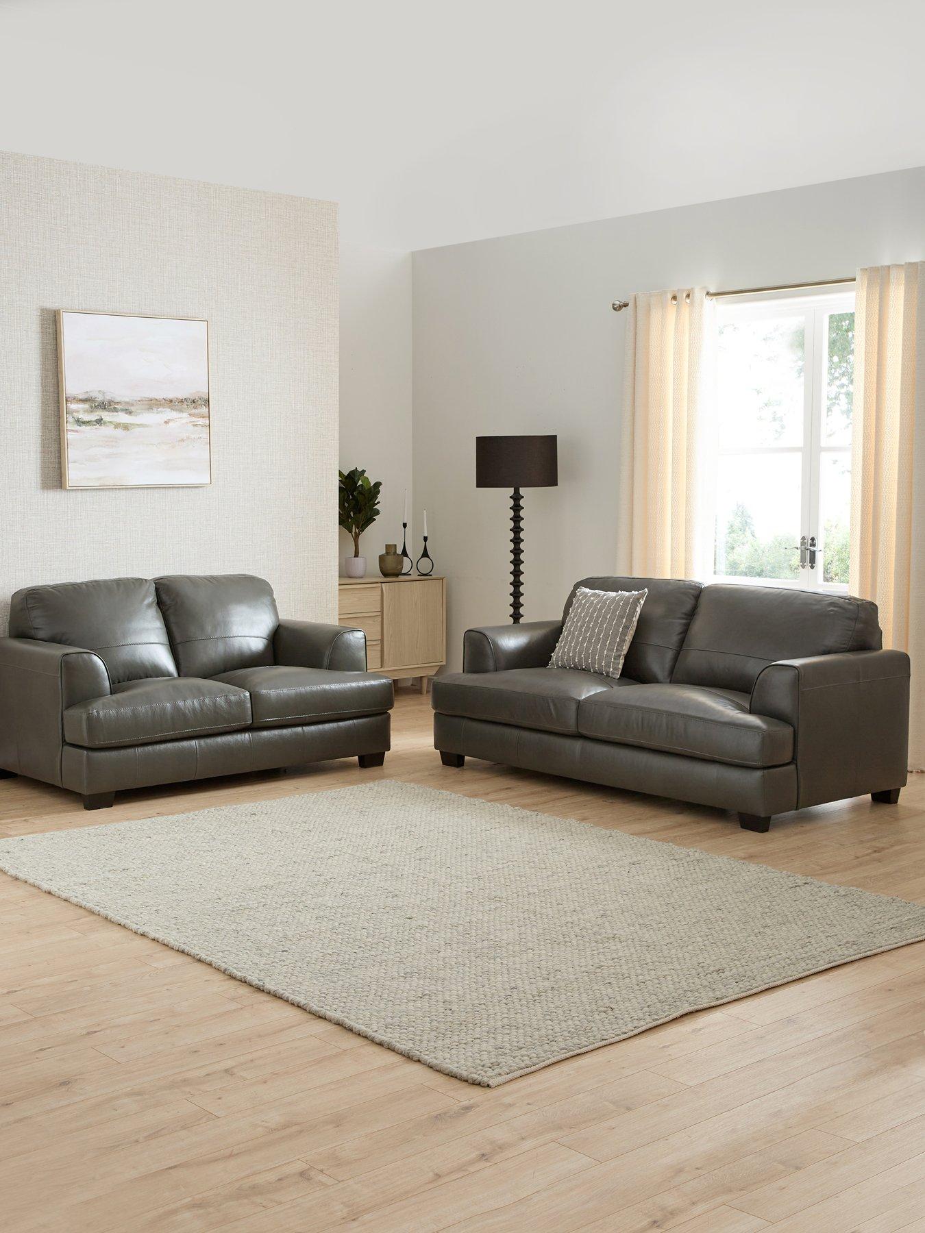 The Very Collection Astoria 3 + 2 Seater Leather Sofa Set