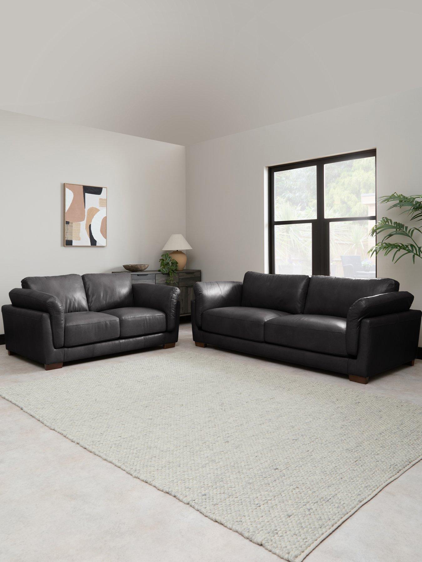 The Very Collection Morena 3 + 2 Seater Leather Sofa Set - FSC® Certified