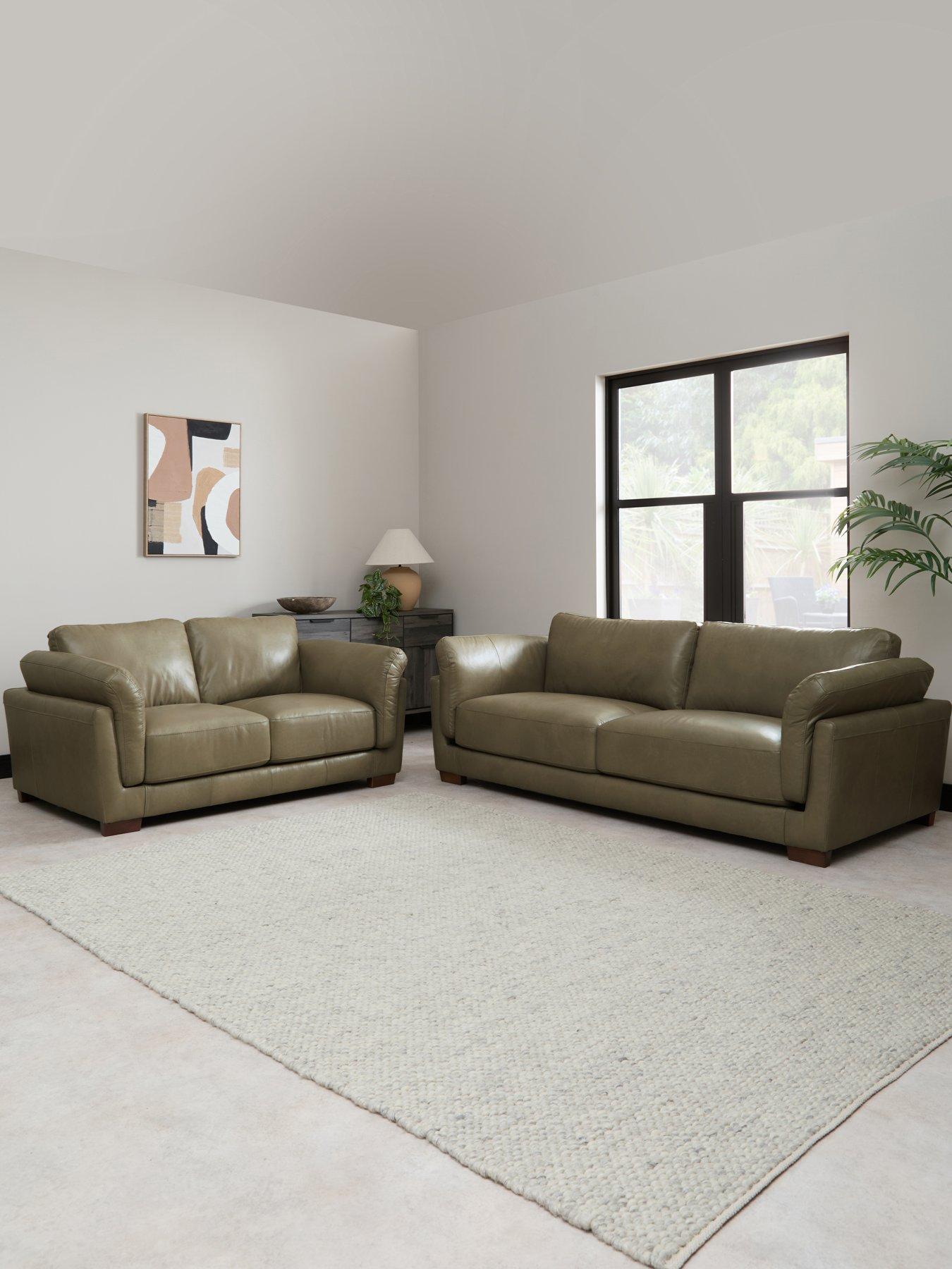 The Very Collection Morena 3 + 2 Seater Leather Sofa Set (Buy  &  SAVE!) - FSC® Certified