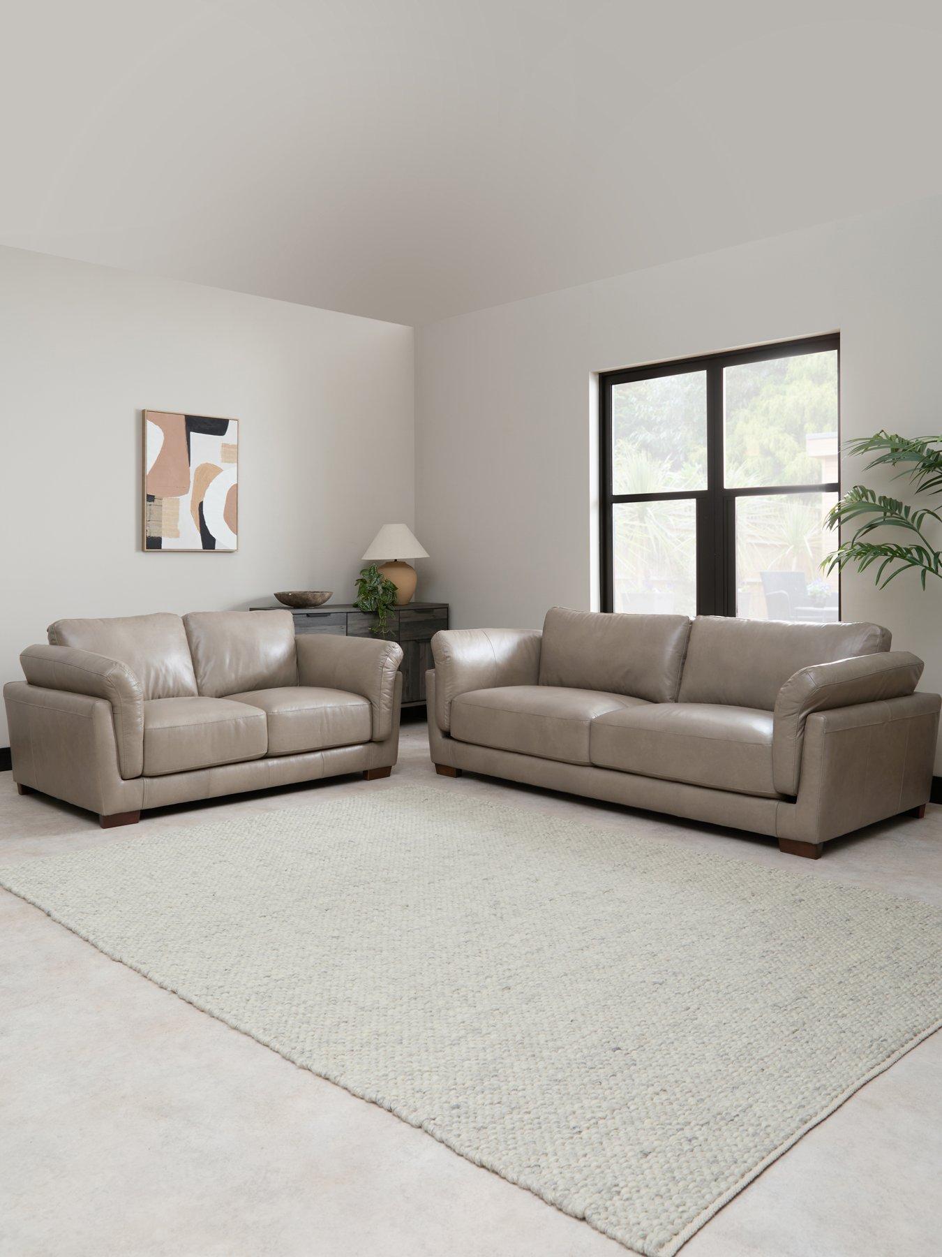 Image 1 of 5 of The Very Collection Morena 3 + 2 Seater Leather Sofa Set - FSC&reg; Certified
