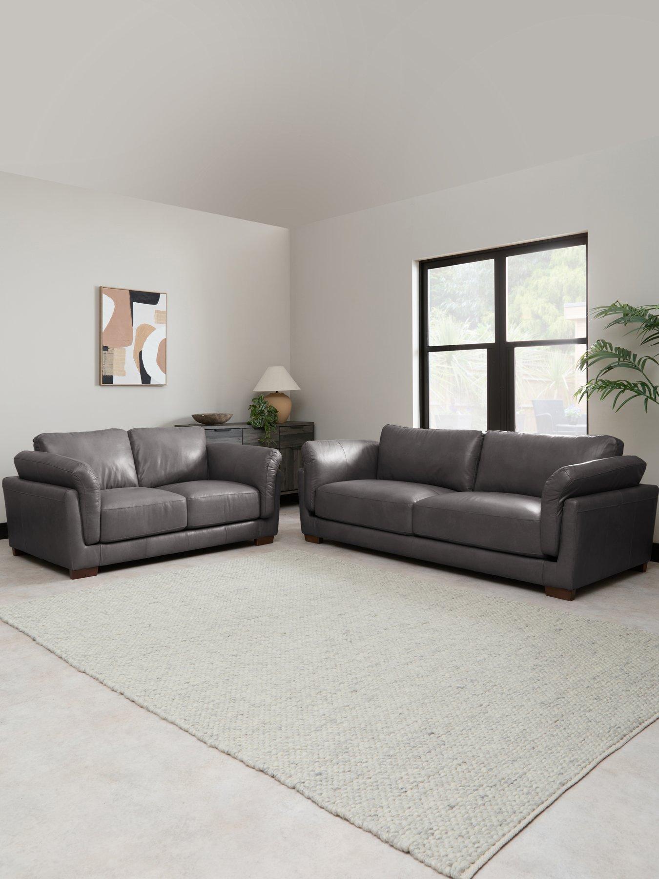 The Very Collection Morena 3 + 2 Seater Leather Sofa Set (Buy  &  SAVE!) - FSC® Certified
