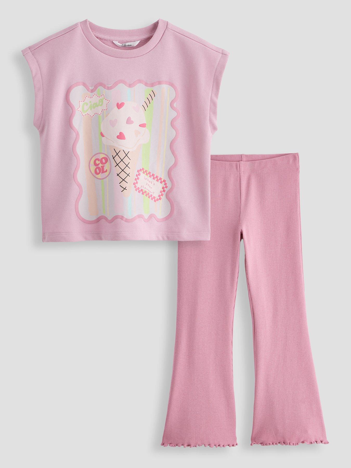 The Very Collection Girls Loopback Dropped Shoulder T-shirt With Leggings