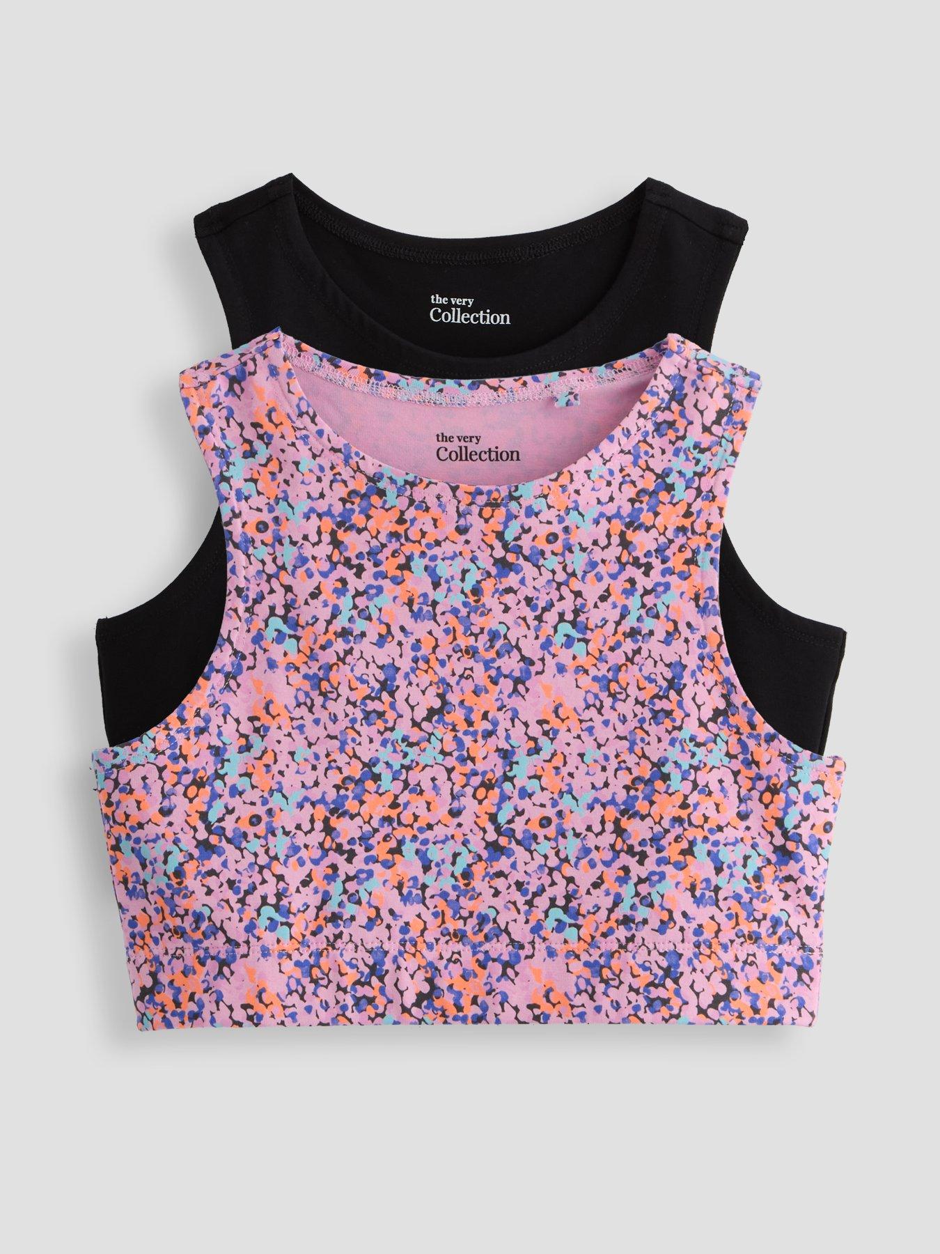 The Very Collection Girls Cotton Crop Tops - Multi