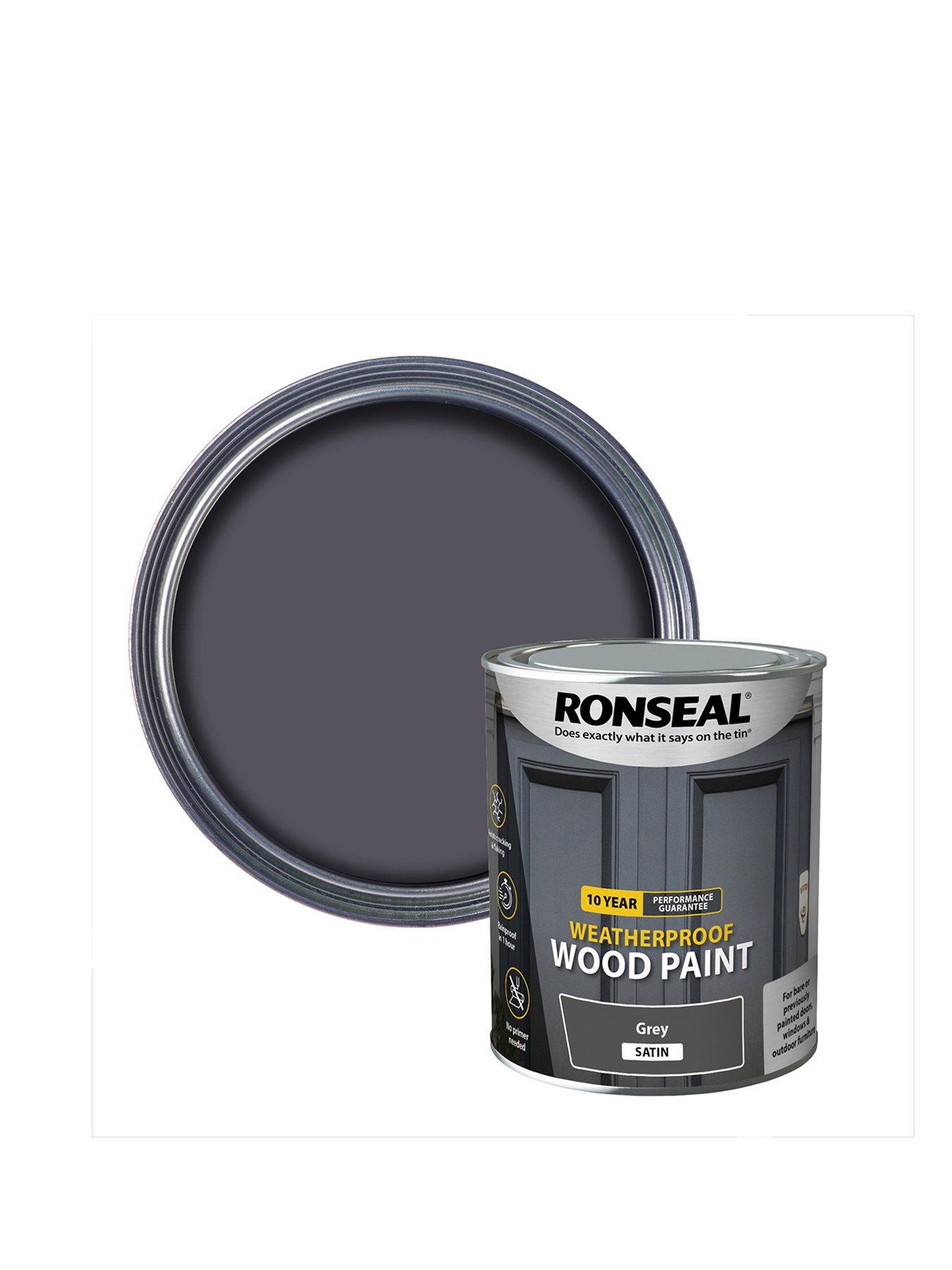 Ronseal 10 Year Weatherproof Wood Paint Grey Satin 750ml