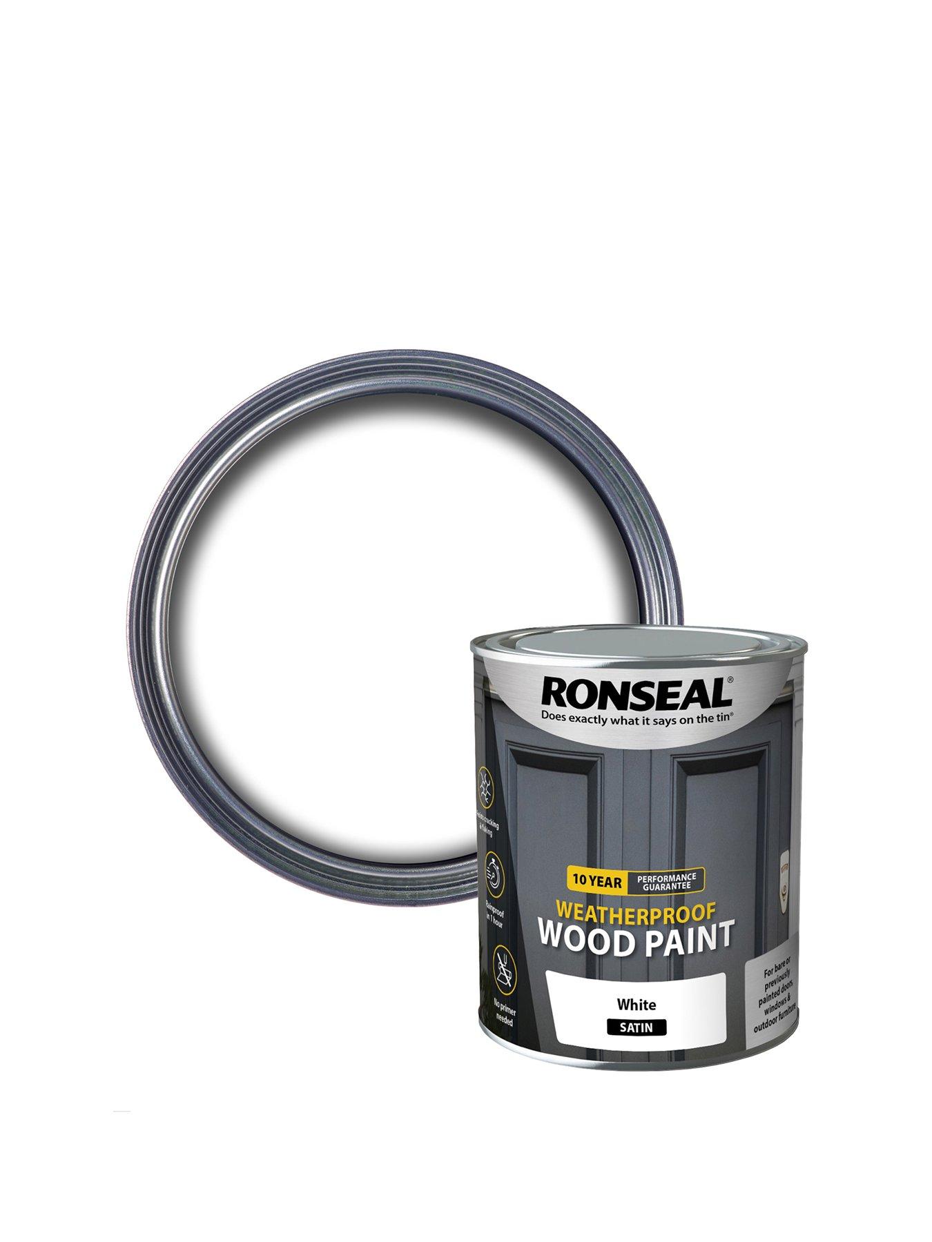 Ronseal 10 Year Weatherproof Wood Paint White Satin 750ml