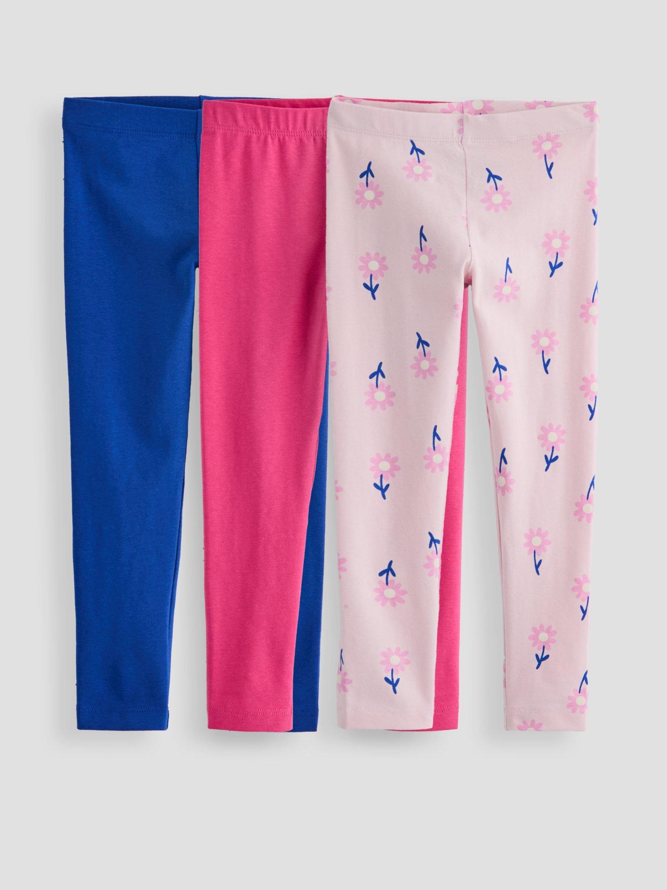 The Very Collection Girls 3 Pack Legging - Floral/Blue/Pink