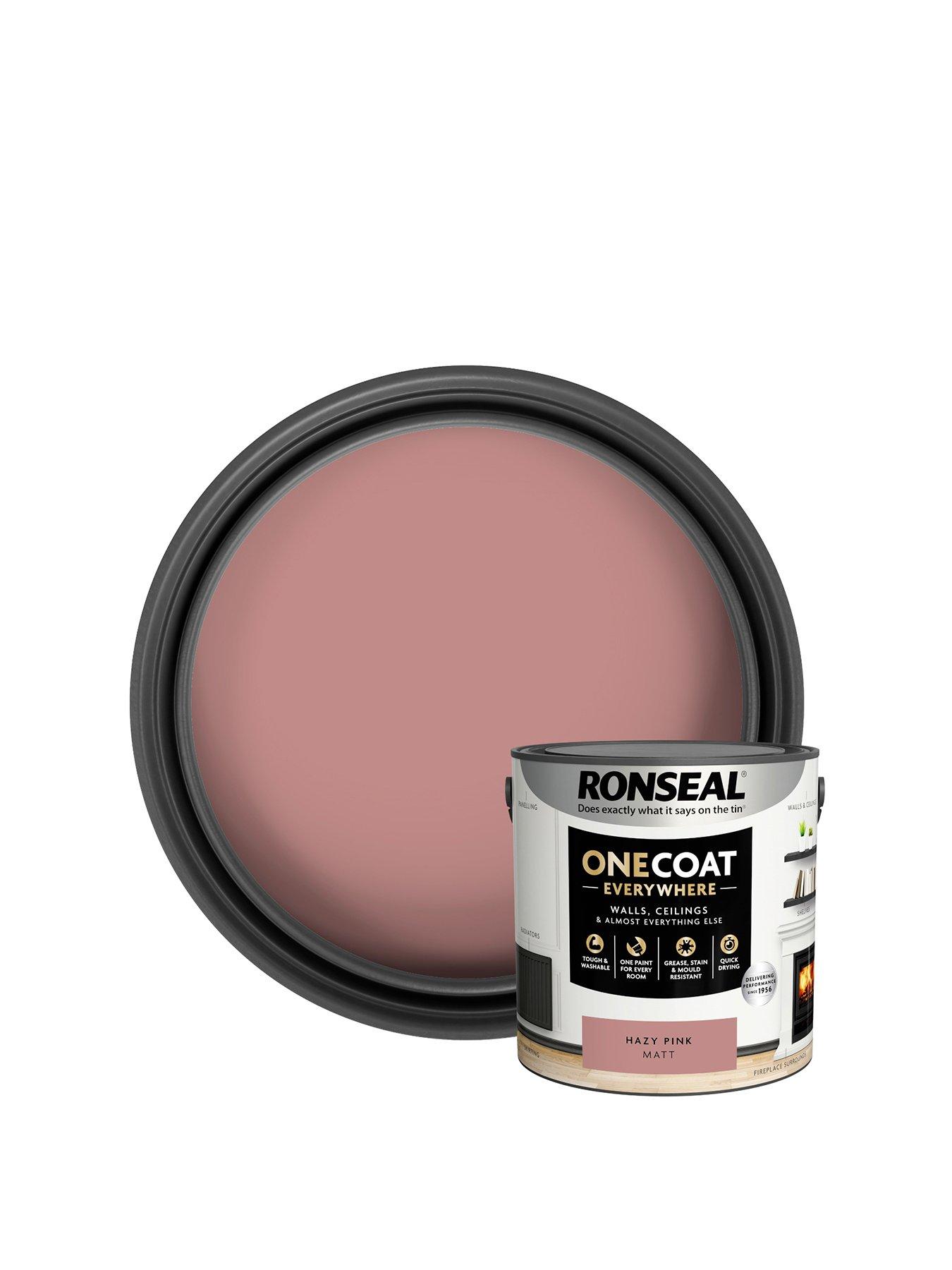 Image 1 of 7 of Ronseal One Coat Everywhere Interior Paint Hazy Pink Matt 2.5 Litre