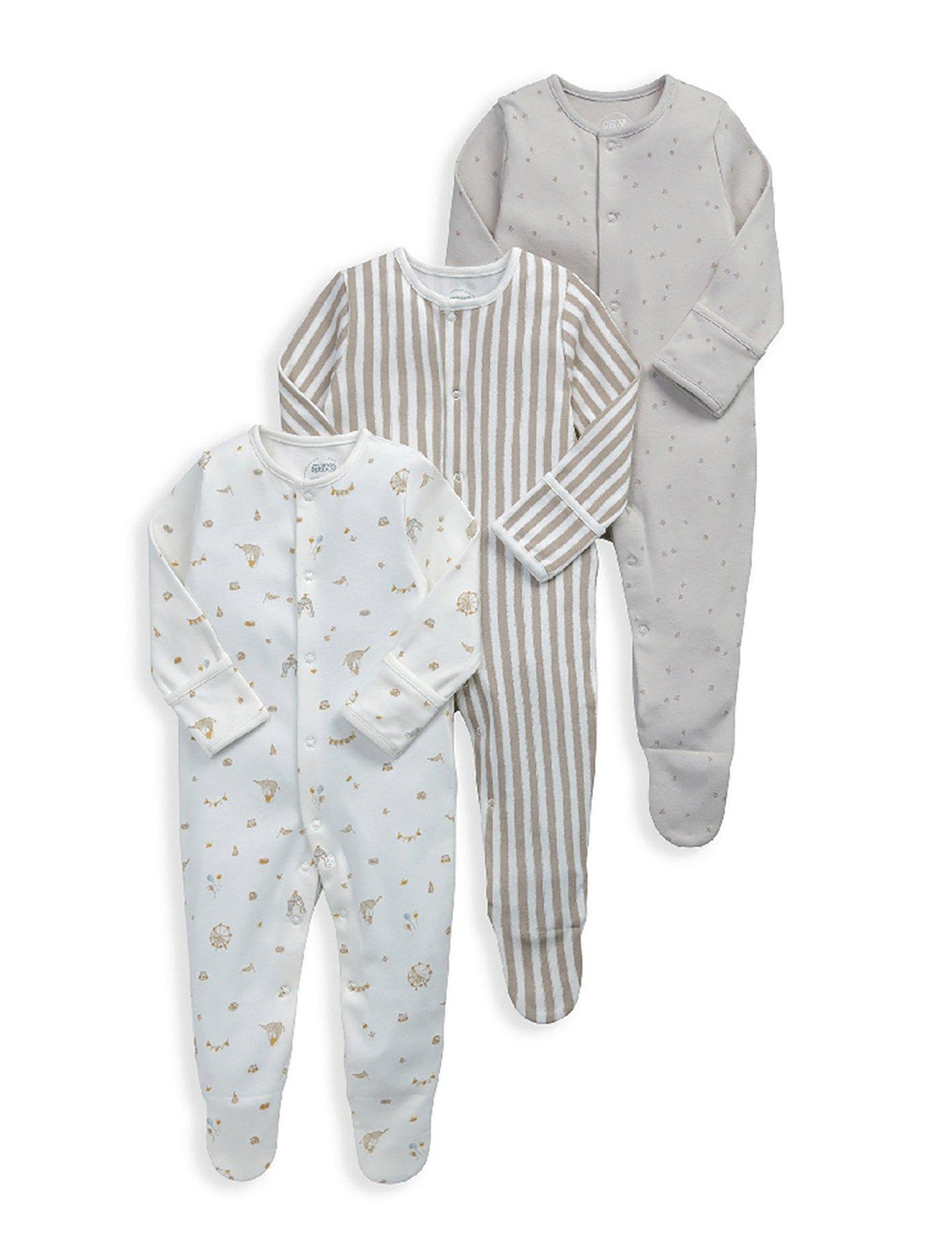 Image 2 of 2 of Mamas & Papas Baby Unisex 3 Pack Circus Sleepsuits - Multi