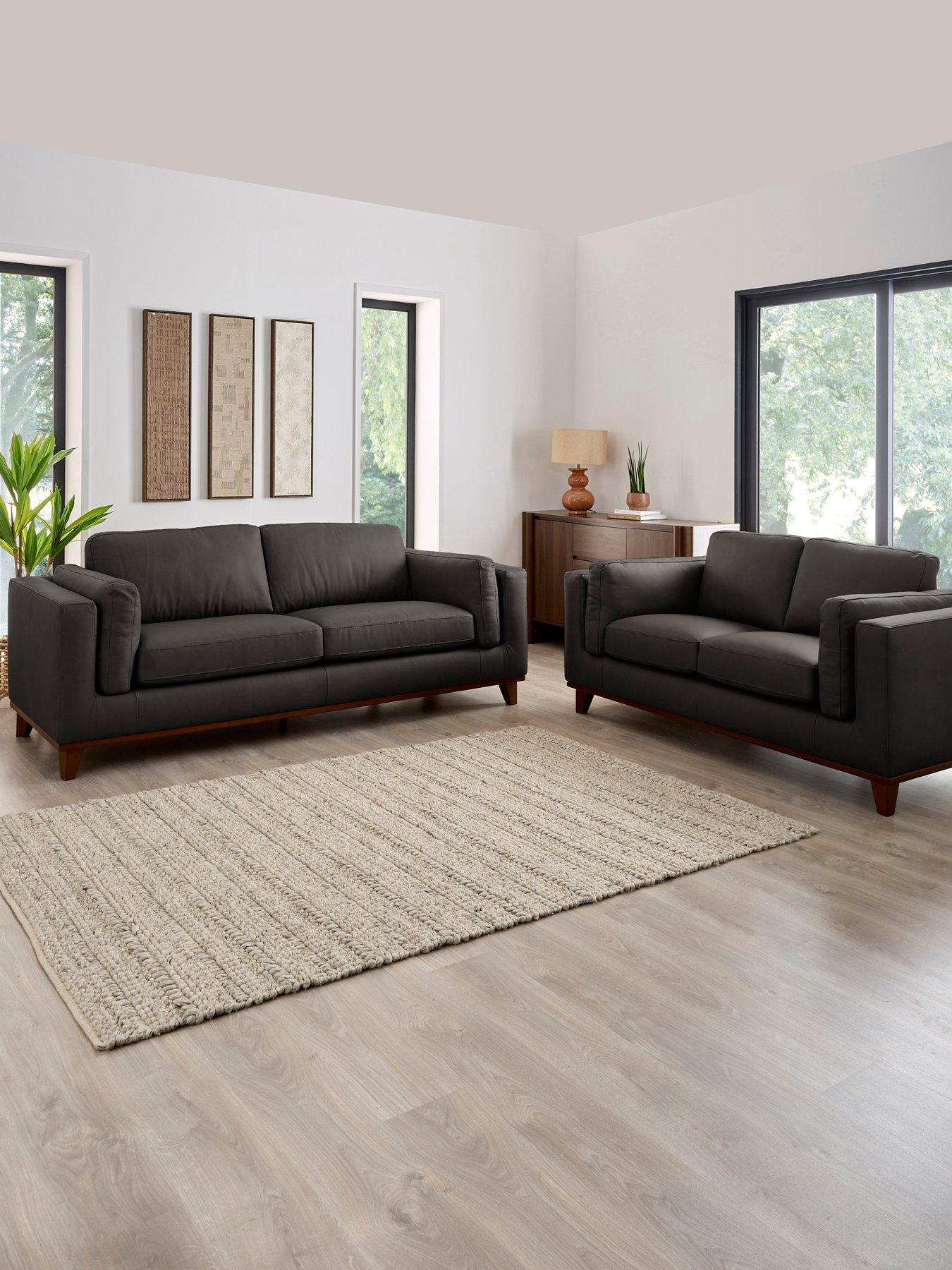 The Very Collection Chiswick 3 + 2 Seater Leather Sofa Set