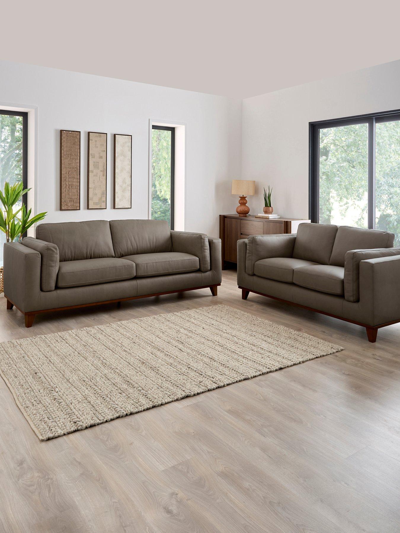 The Very Collection Chiswick 3 + 2 Seater Leather Sofa Set