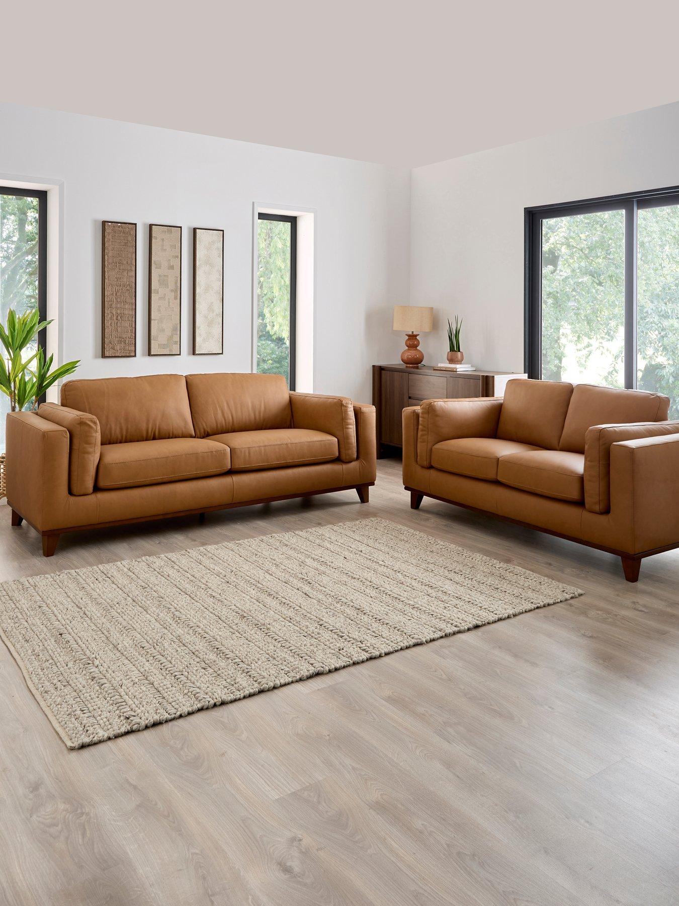 The Very Collection Chiswick 3 + 2 Seater Leather Sofa Set