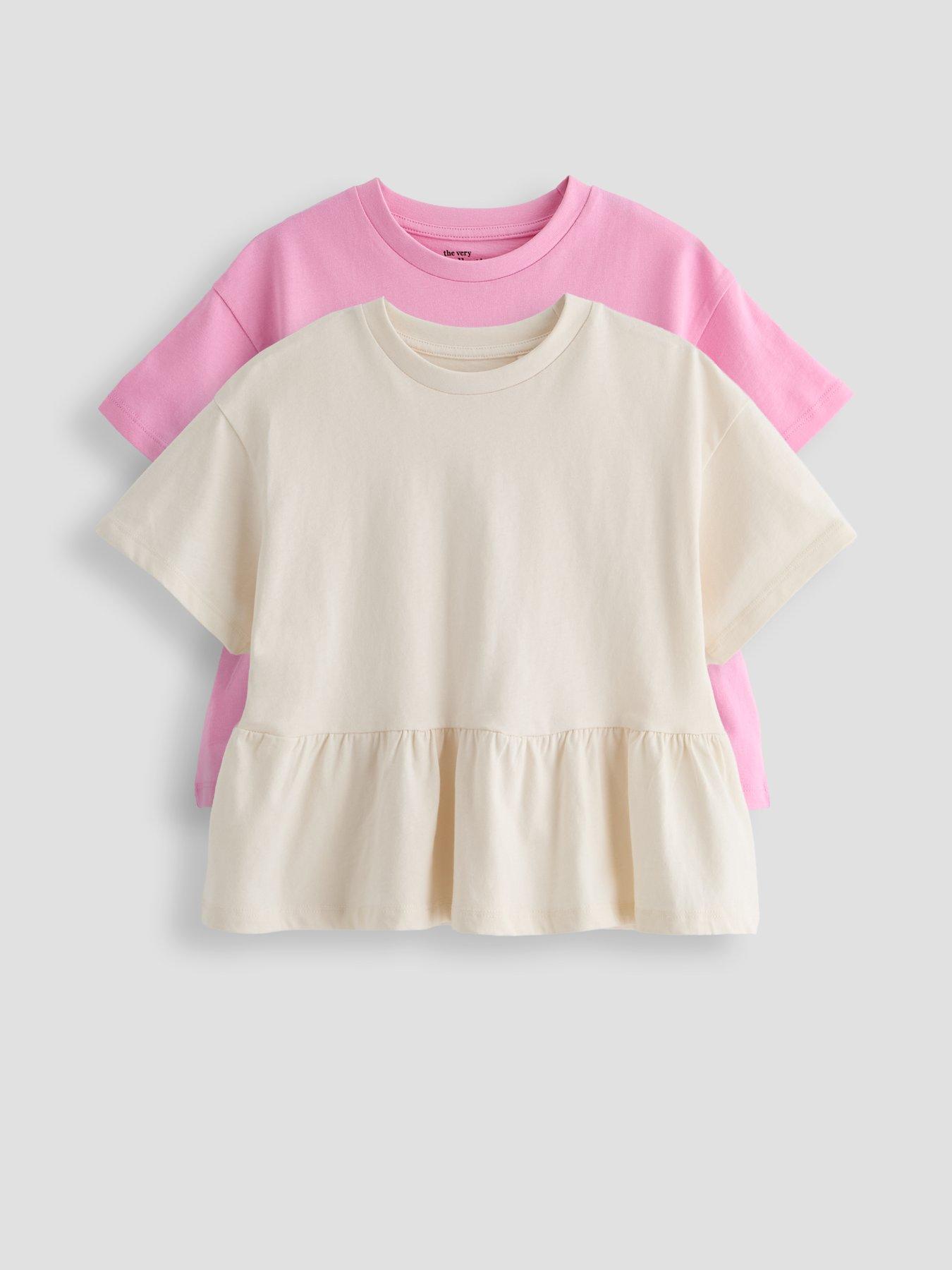 The Very Collection Girls 2 Pack Peplum T-shirt - Multi