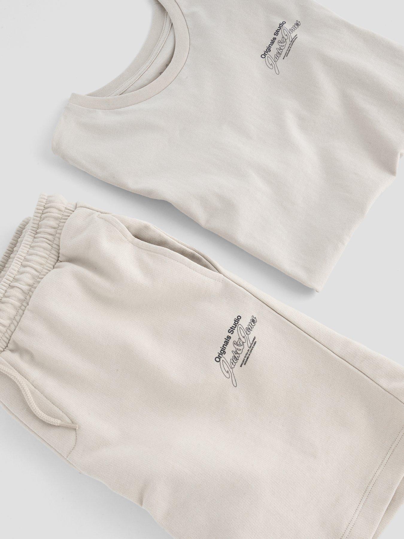 Image 6 of 6 of Jack & Jones Junior Boys Niko T-shirt Shorts Set - Glacier Grey