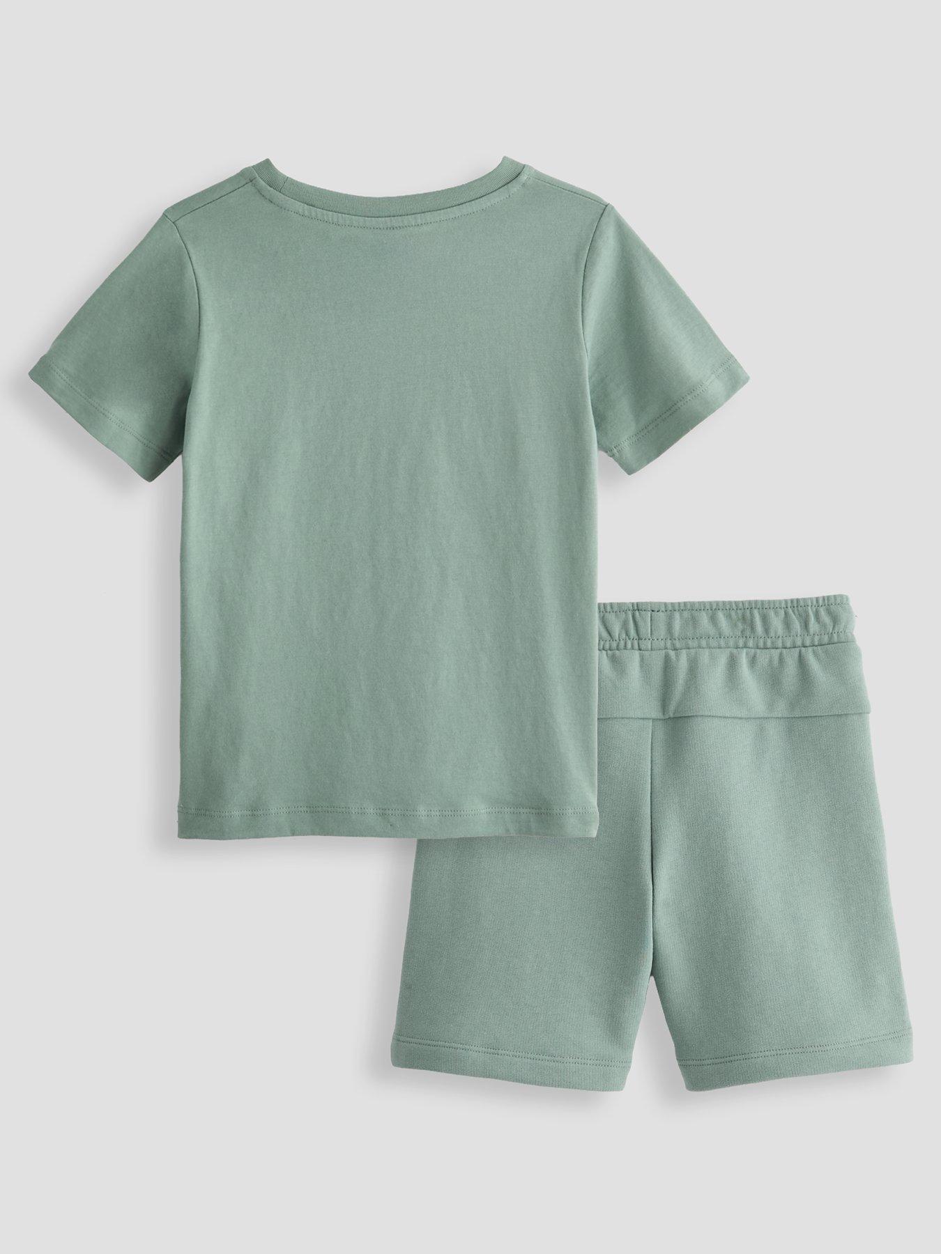 Image 2 of 4 of Jack & Jones Mini Younger Boys Niko T-shirt And Shorts Set - Iceberg Green