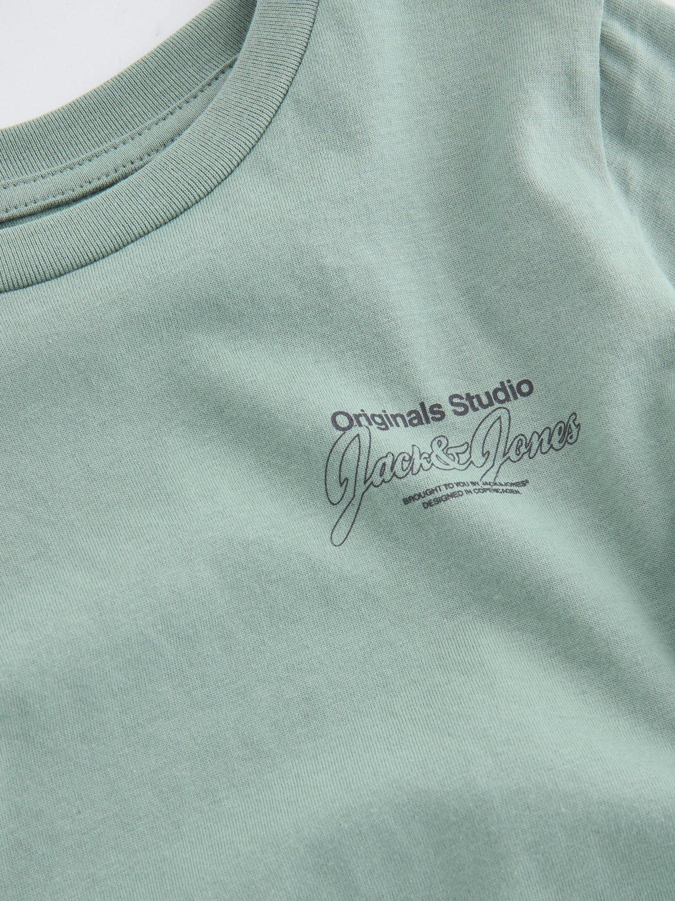 Image 3 of 4 of Jack & Jones Mini Younger Boys Niko T-shirt And Shorts Set - Iceberg Green
