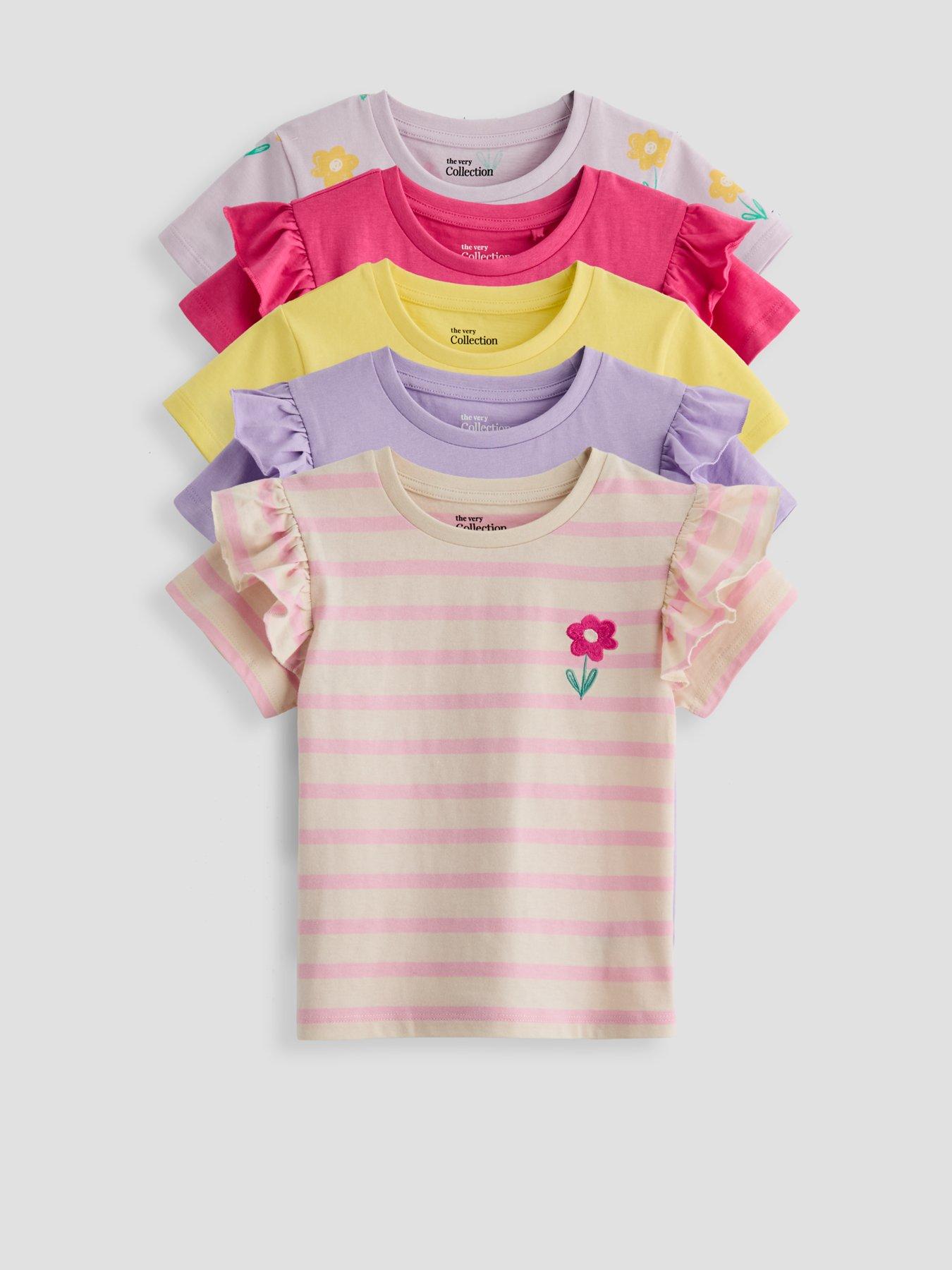 The Very Collection Girls 5 Pack T-Shirts - Multi
