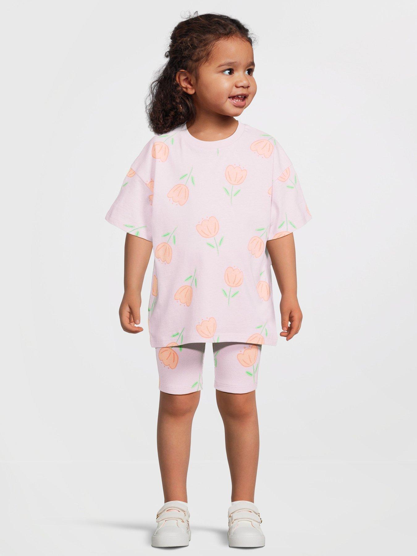 Image 1 of 4 of The Very Collection Girls Printed Cycling Short Outfit - Print