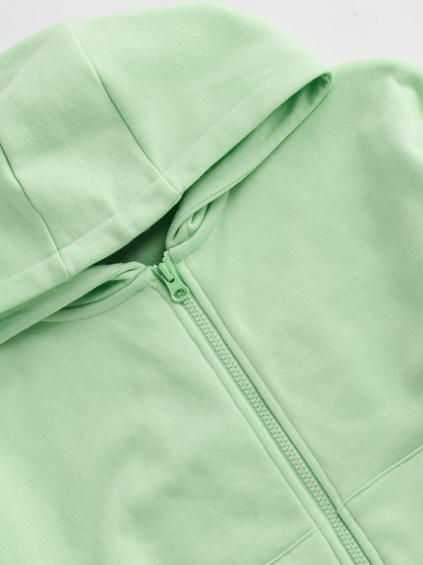 Image 4 of 4 of The Very Collection Girls Zip Up Hoodie With Back Slogan - Green