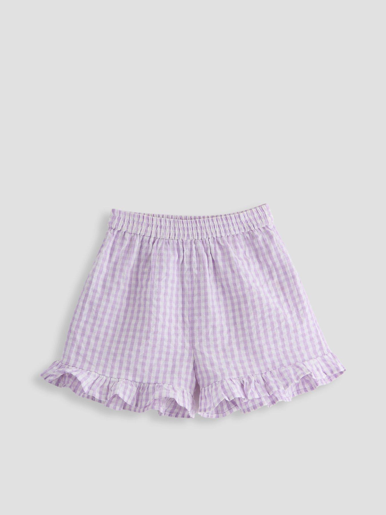 Image 3 of 5 of The Very Collection Girls Woven Gingham Top &amp; Shorts Set - Lilac