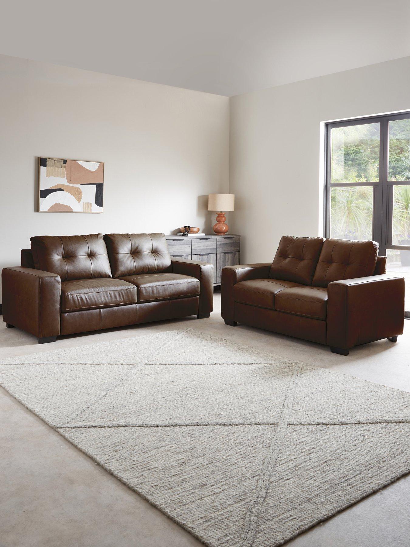 The Very Collection Miller 3 + 2 Seater Leather Sofa Set