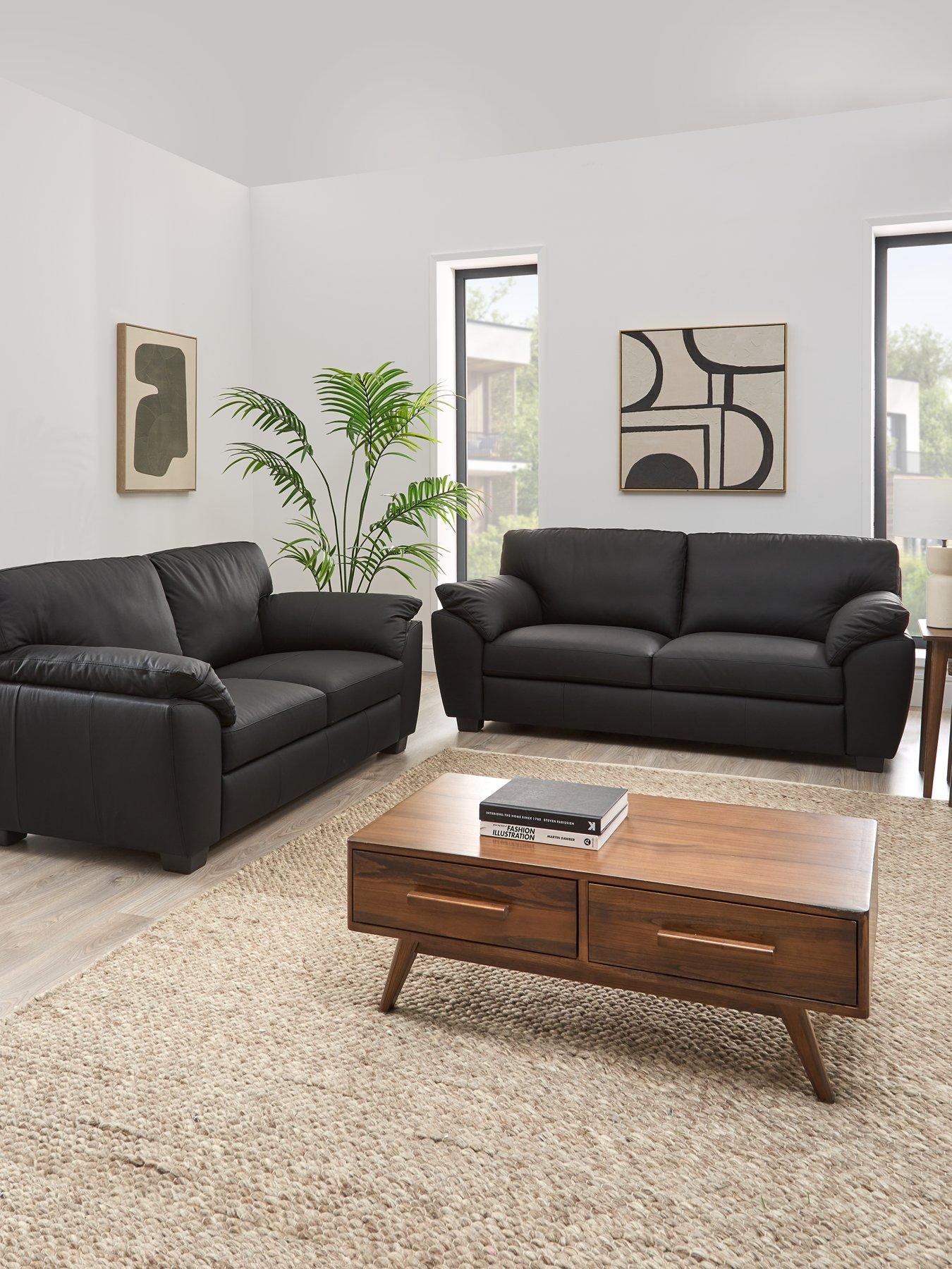 The Very Collection: Montreal 3 + 2 Seater Leather Sofa Set - FSC&reg; Certified