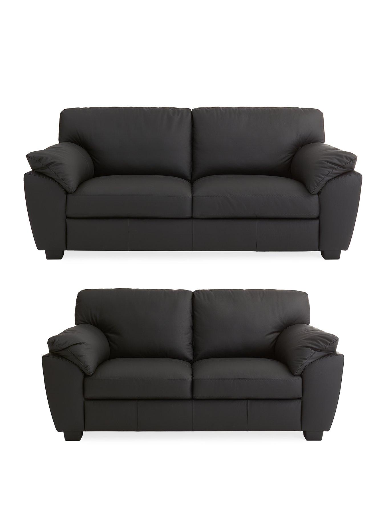 Image 2 of 7 of The Very Collection Montreal 3 + 2 Seater Leather Sofa Set - FSC&reg; Certified
