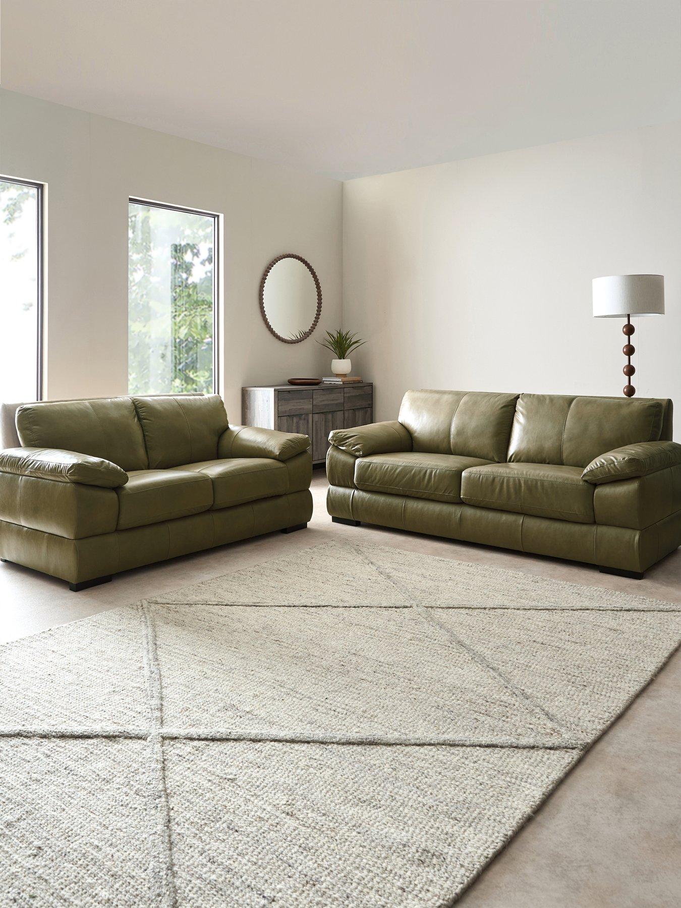 The Very Collection Marlow 3 + 2 Seater Leather Sofa Set